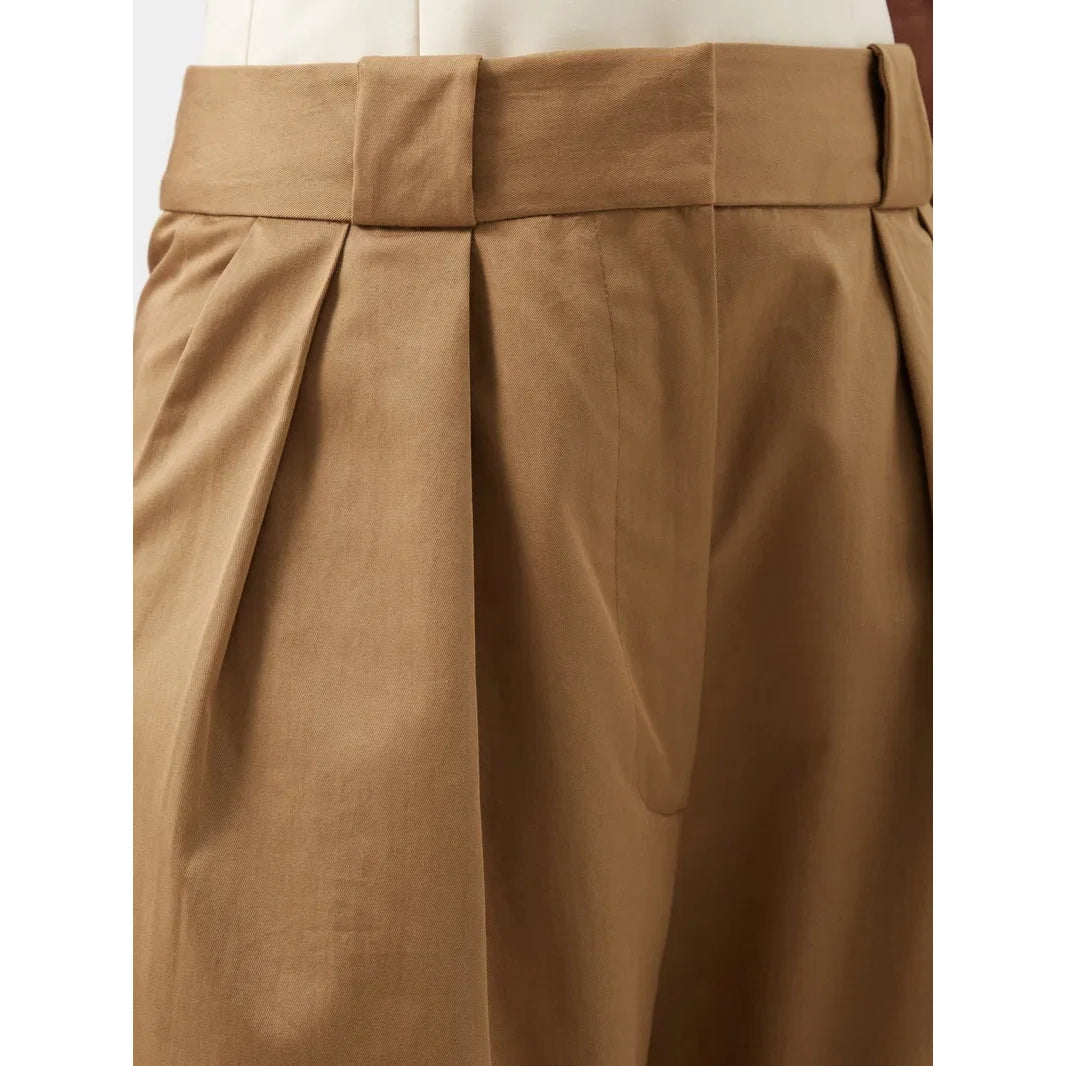 Khaite "Rico" Wide Leg Pants in Khaki, size 12