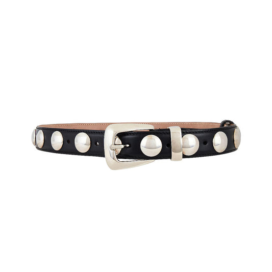 Khaite "Benny" Studded Belt in Black, size 90