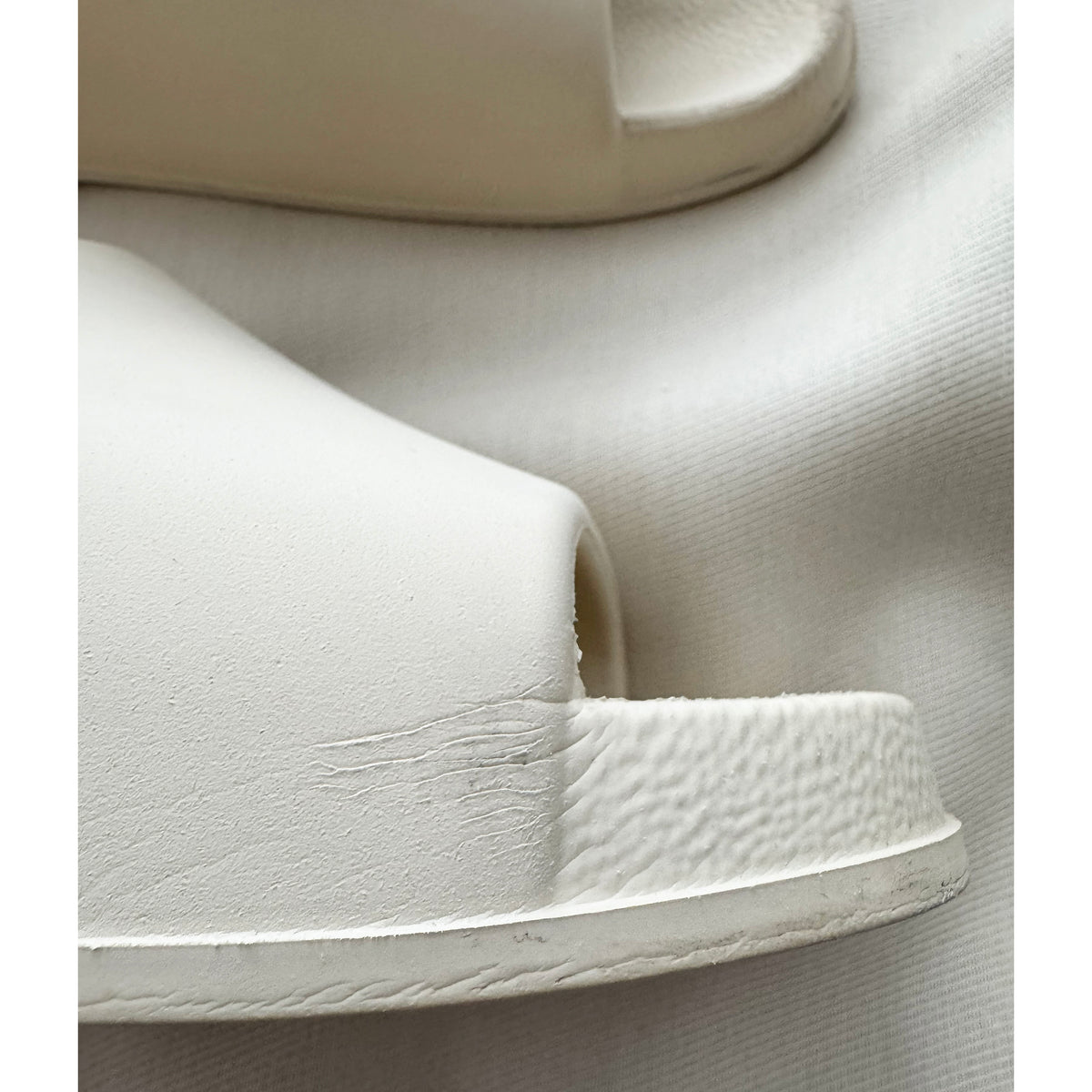 Khaite "Brighton" Rubber Slides in Ivory, size 39