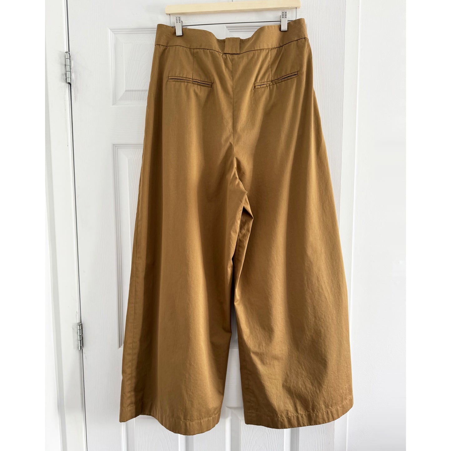 Khaite "Rico" Wide Leg Pants in Khaki, size 12