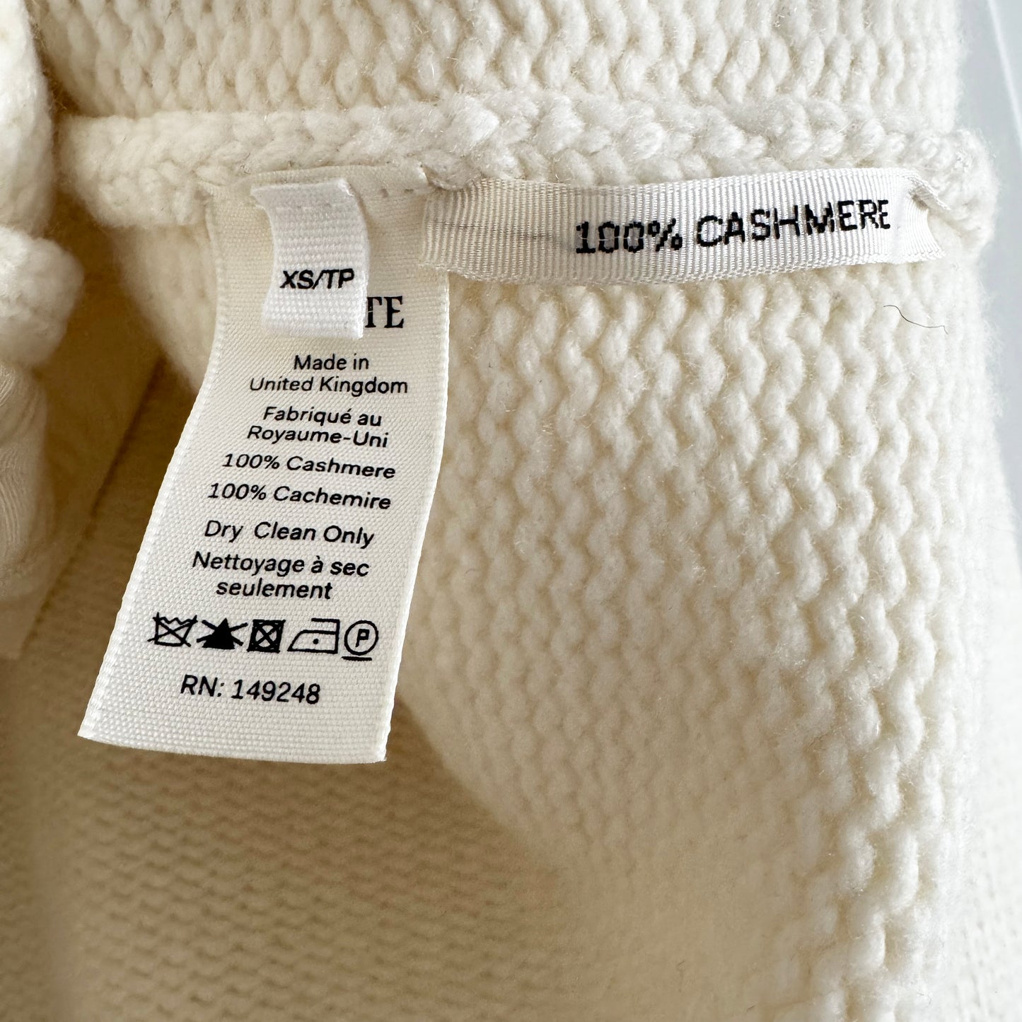 Khaite "Lavan" Cashmere Cropped Cardigan in Ivory, size XS