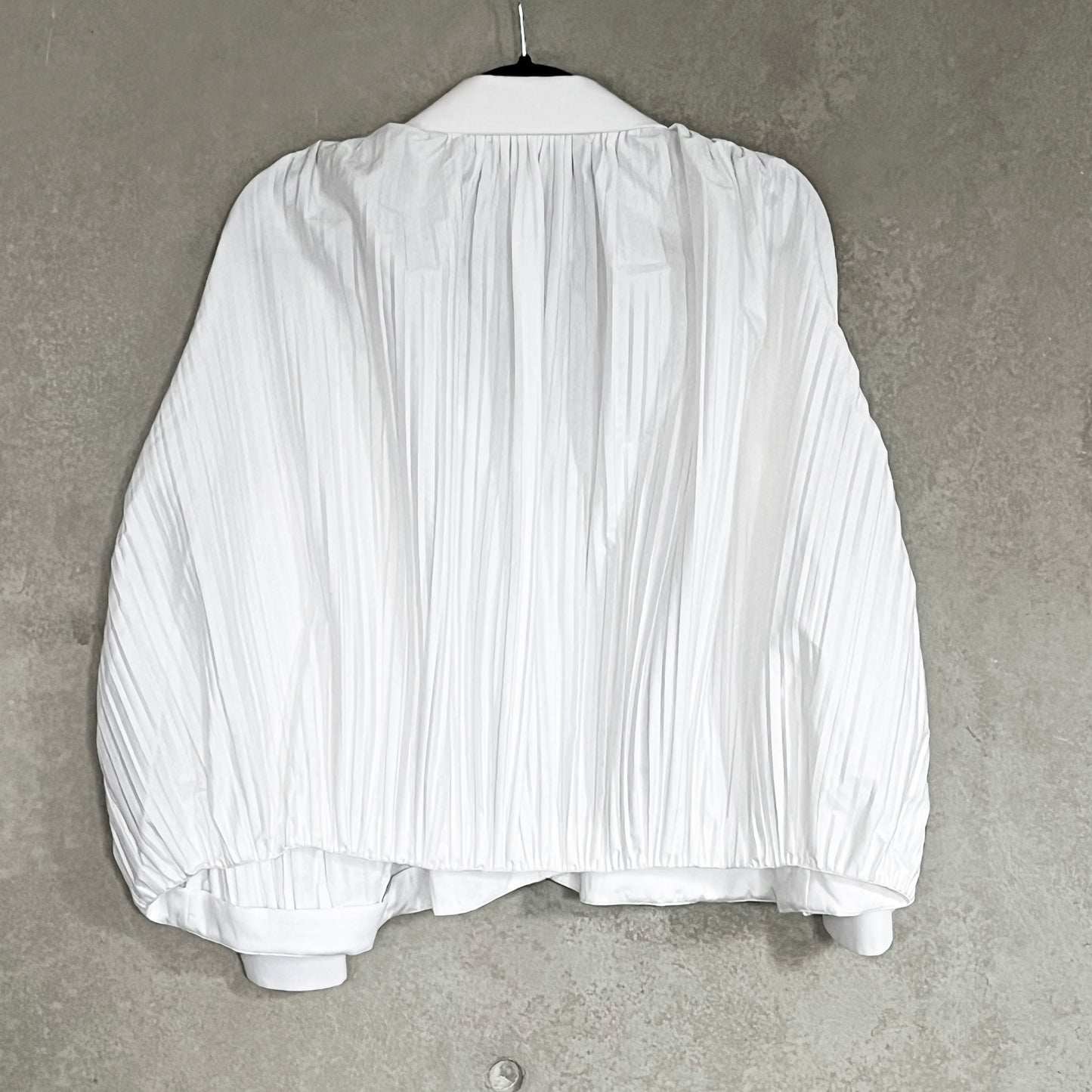 Khaite "Malone" Plisse Cocoon blouse in White, size XS