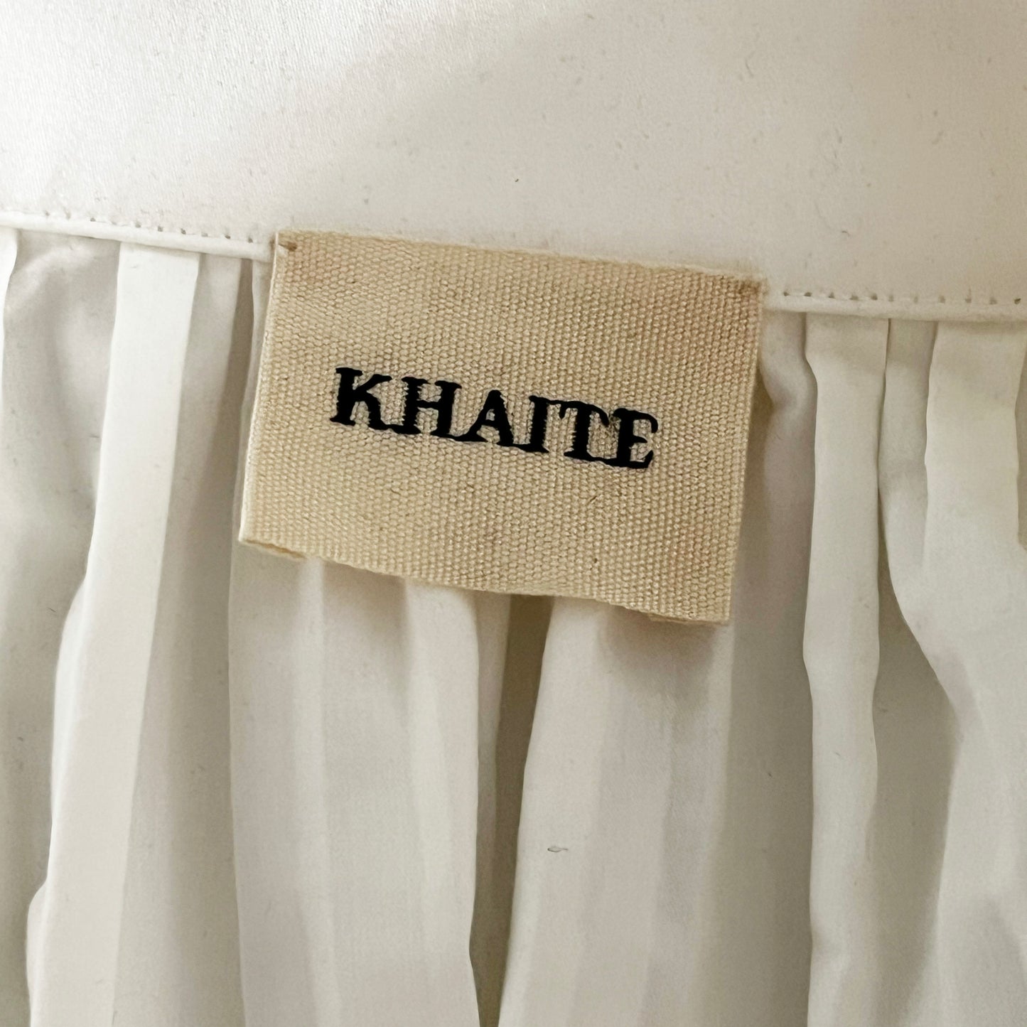 Khaite "Malone" Plisse Cocoon blouse in White, size XS