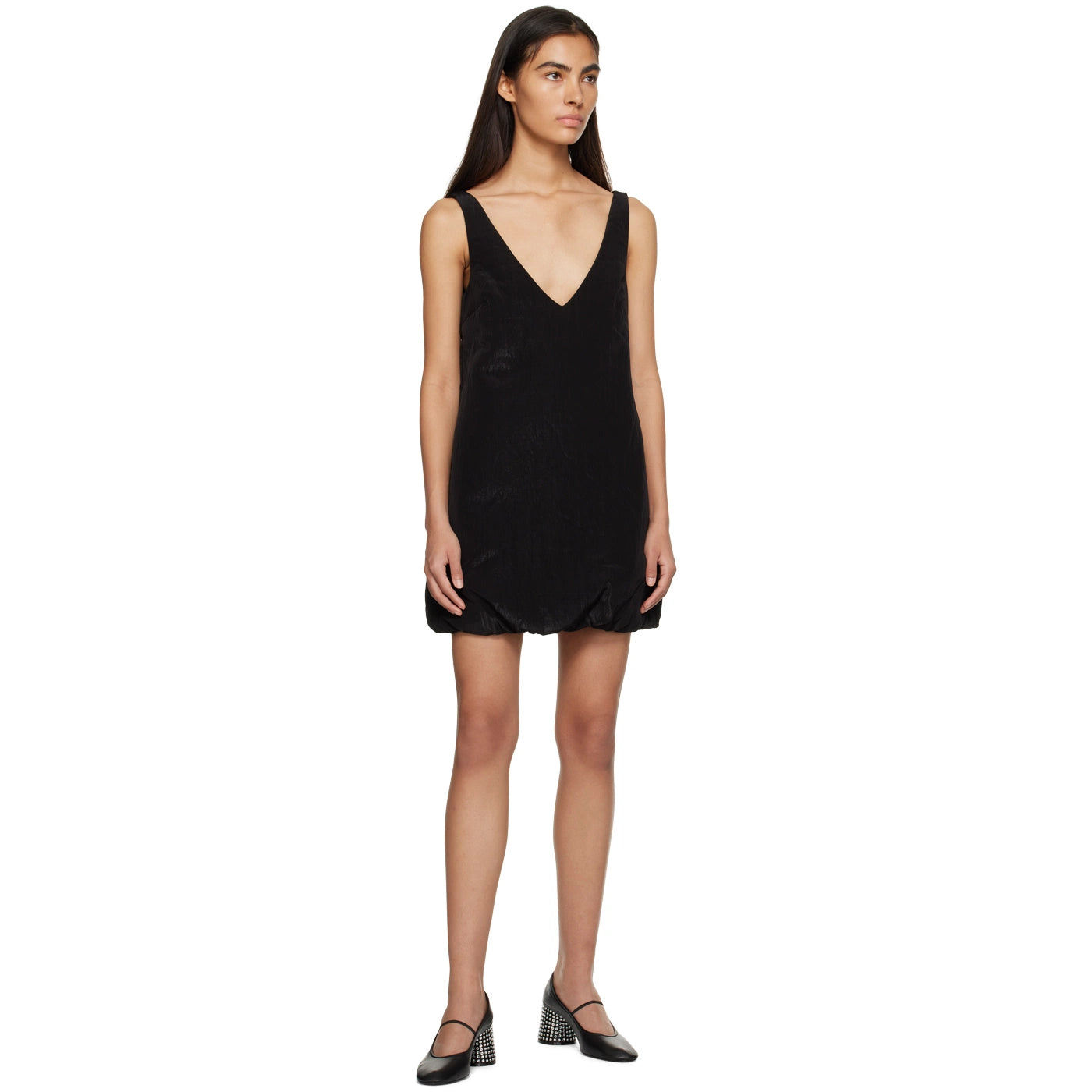 Khaite "Branna" Padded Dress in Black, size 2