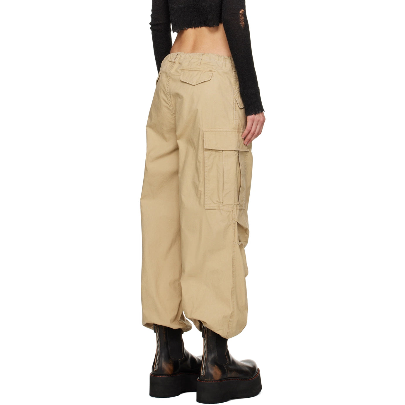 R13 Balloon Army cargo trousers in Khaki, size Small