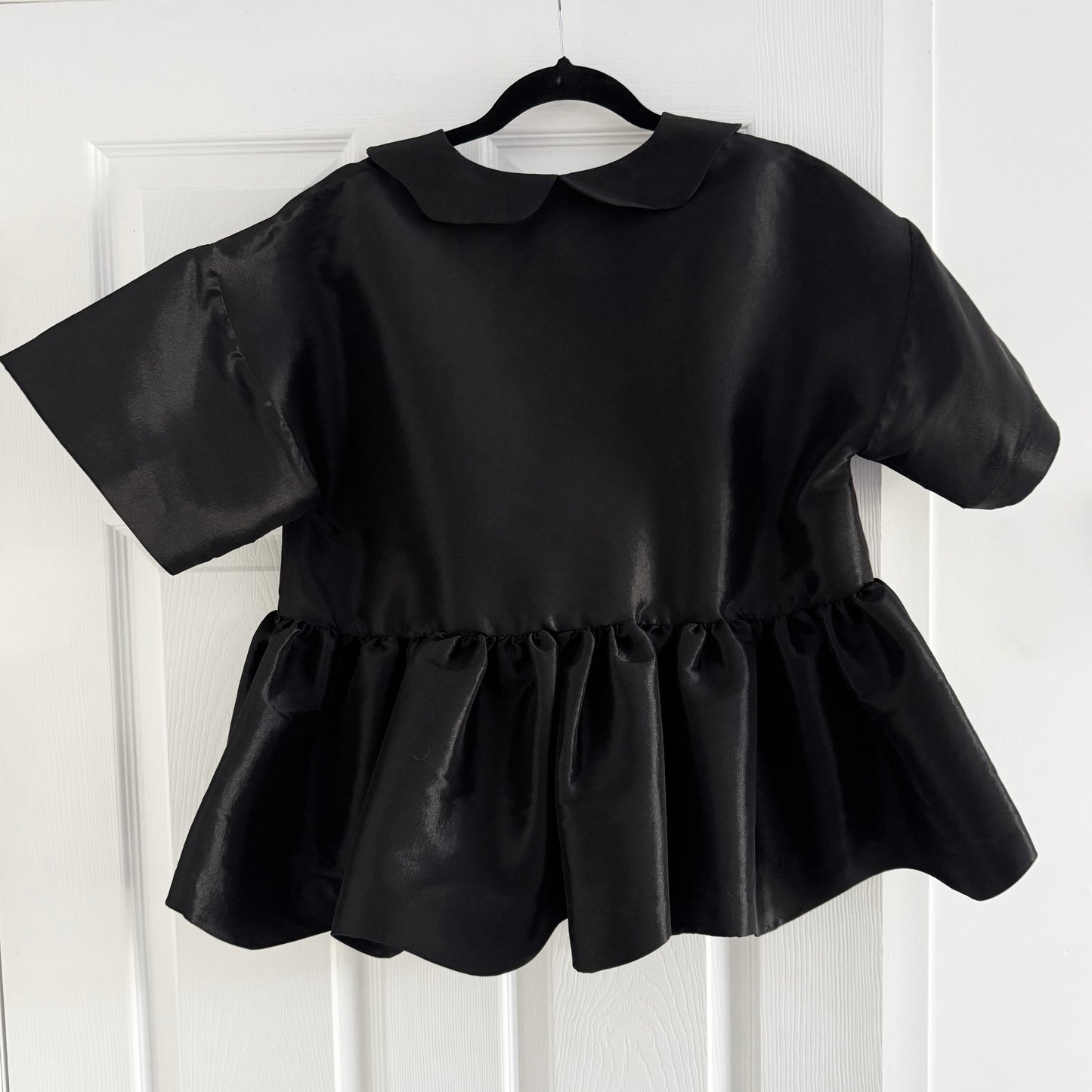 Kika Vargas Black Peplum Top, size Medium