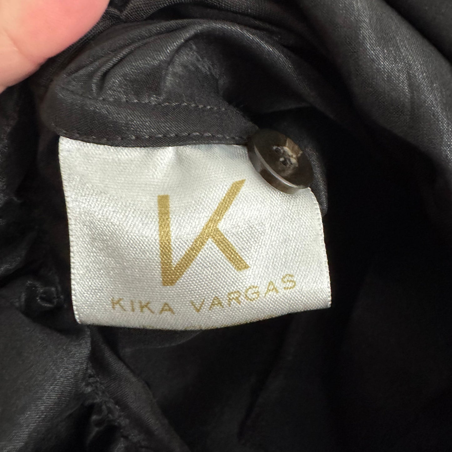 Kika Vargas Black Peplum Top, size Medium