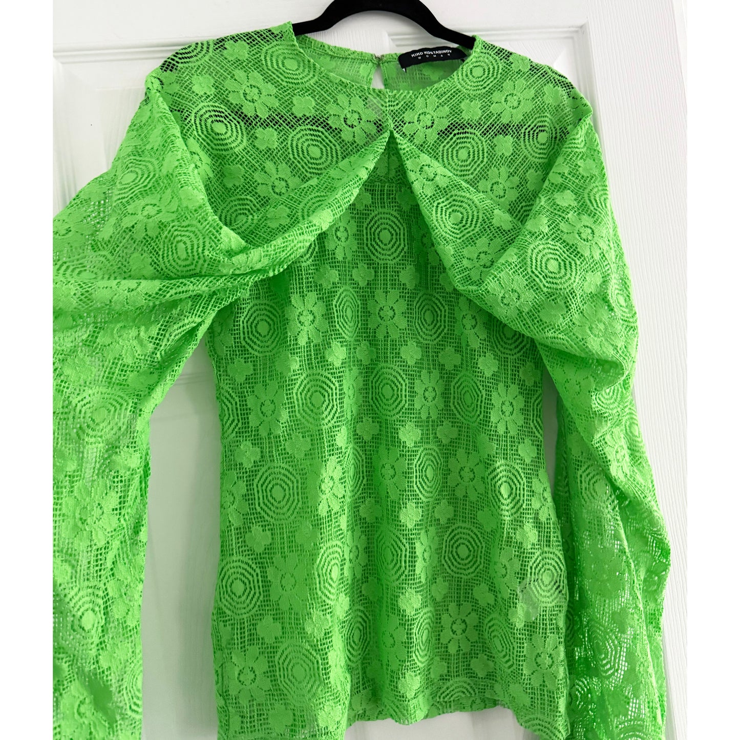 Kiko Kostadinov "Diana" Lace Blouse in Green, size 36