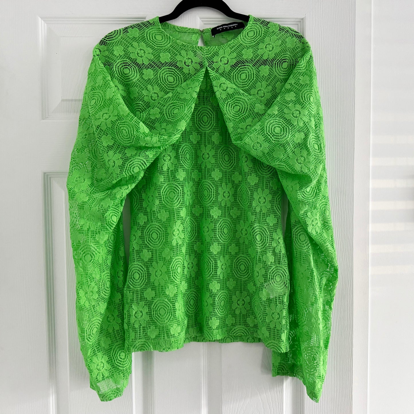 Kiko Kostadinov "Diana" Lace Blouse in Green, size 36