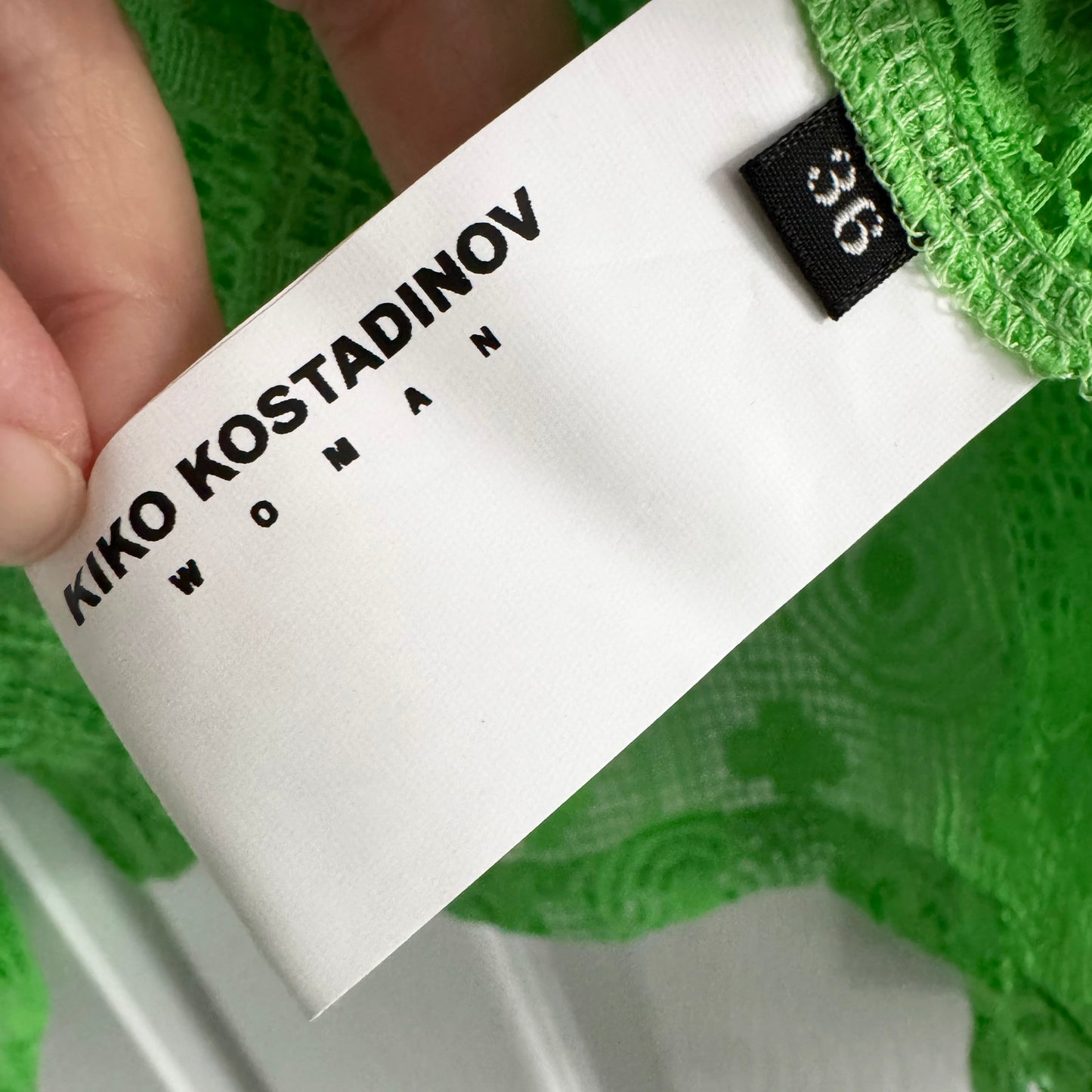 Kiko Kostadinov "Diana" Lace Blouse in Green, size 36