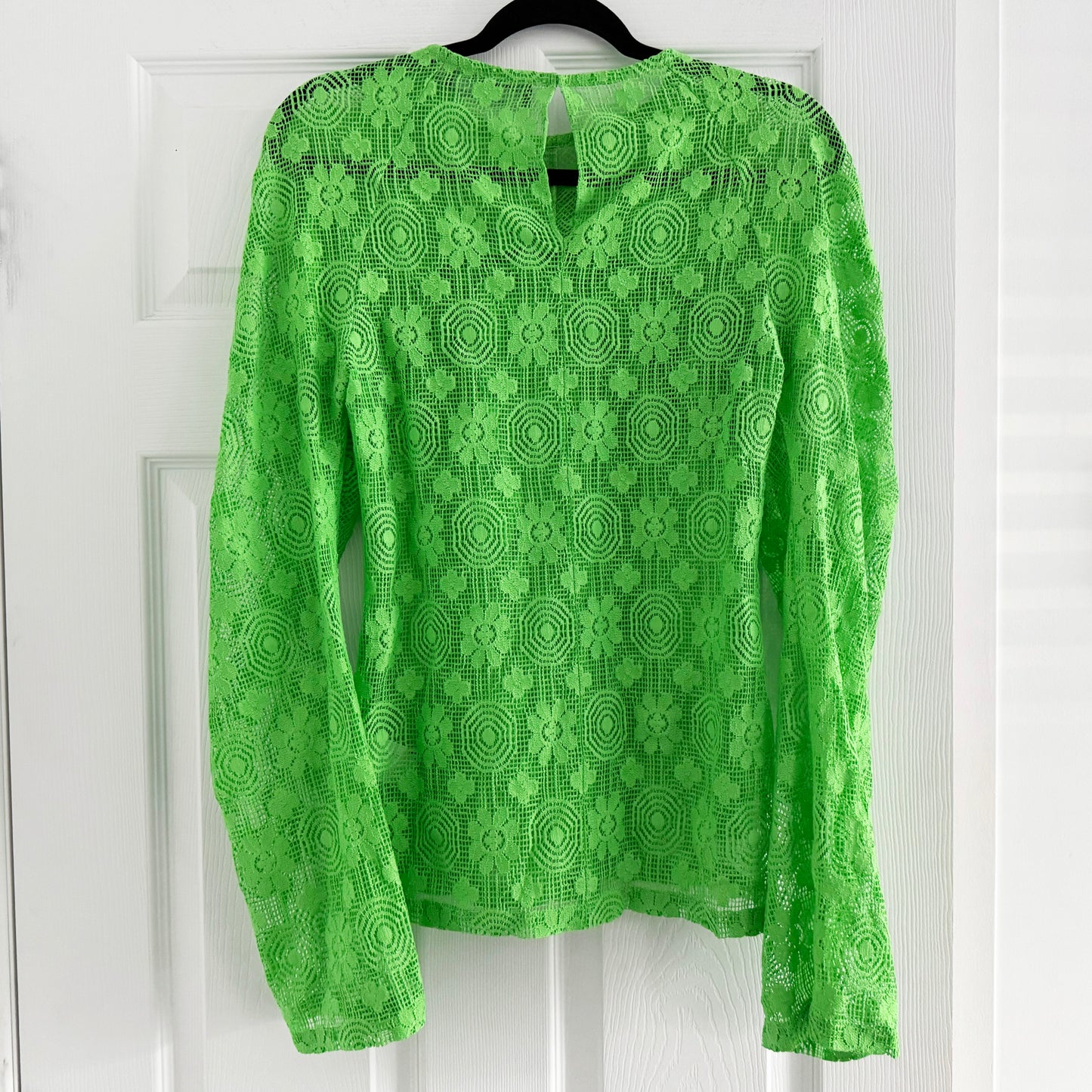 Kiko Kostadinov "Diana" Lace Blouse in Green, size 36