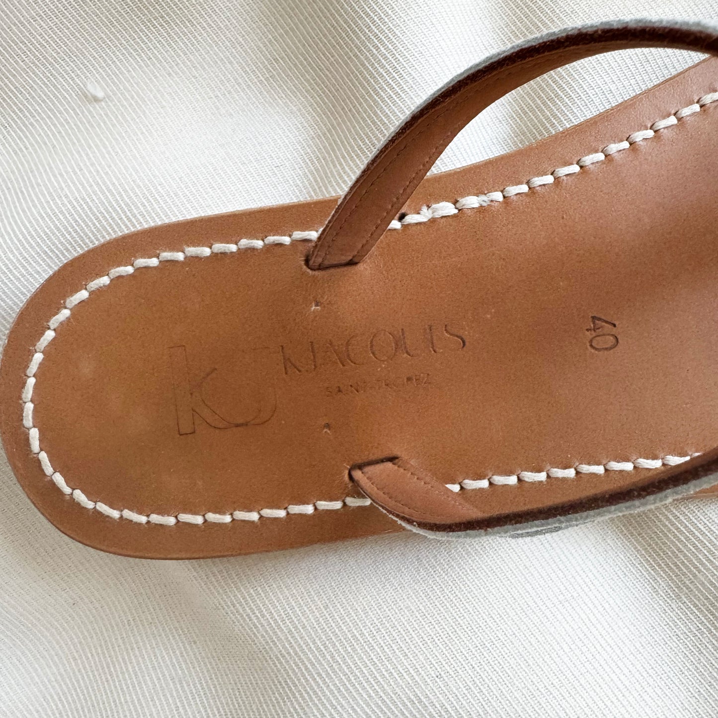K. Jacques "Caravel" Sandals in Silver, size 40 (fits size 9)