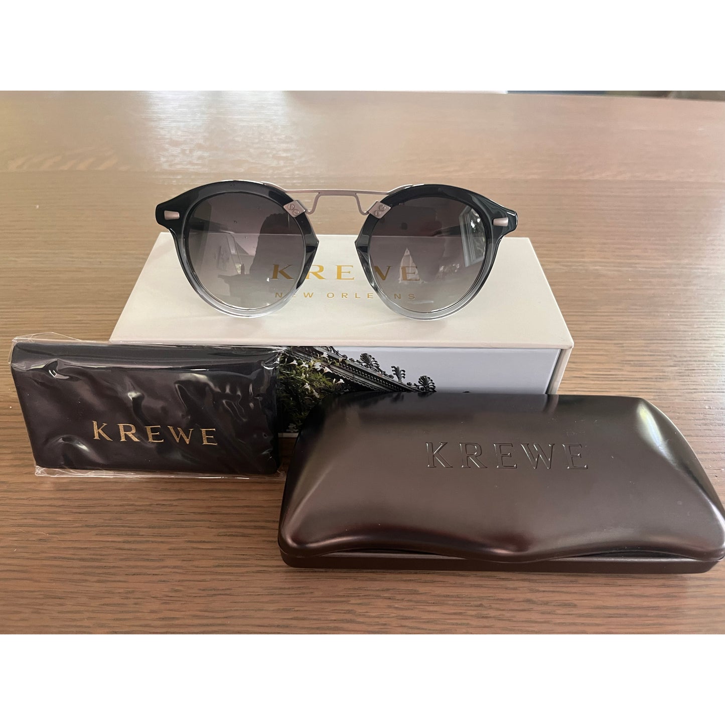 KREWE "STL II" Sunglasses in Gunmetal