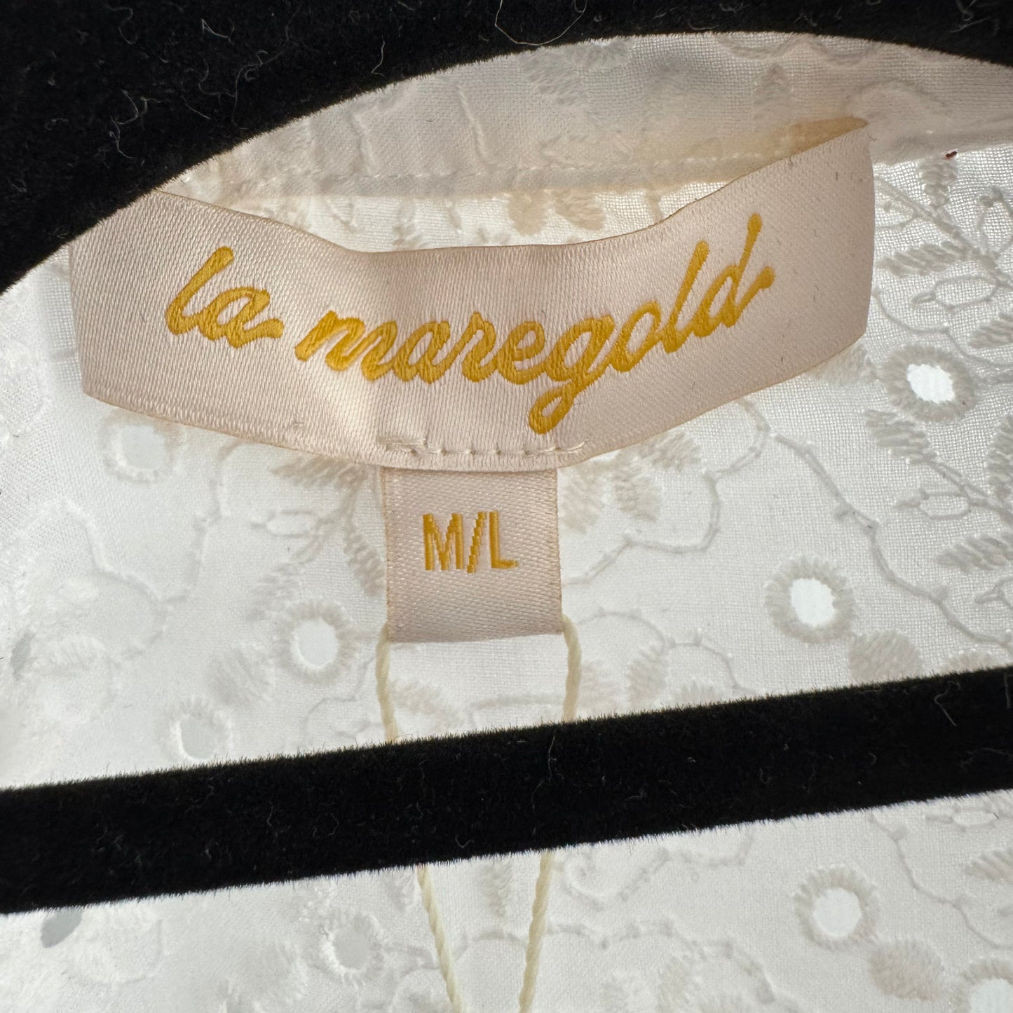 La Maregold "Mila" Shirt in White Eyelet, size M/L
