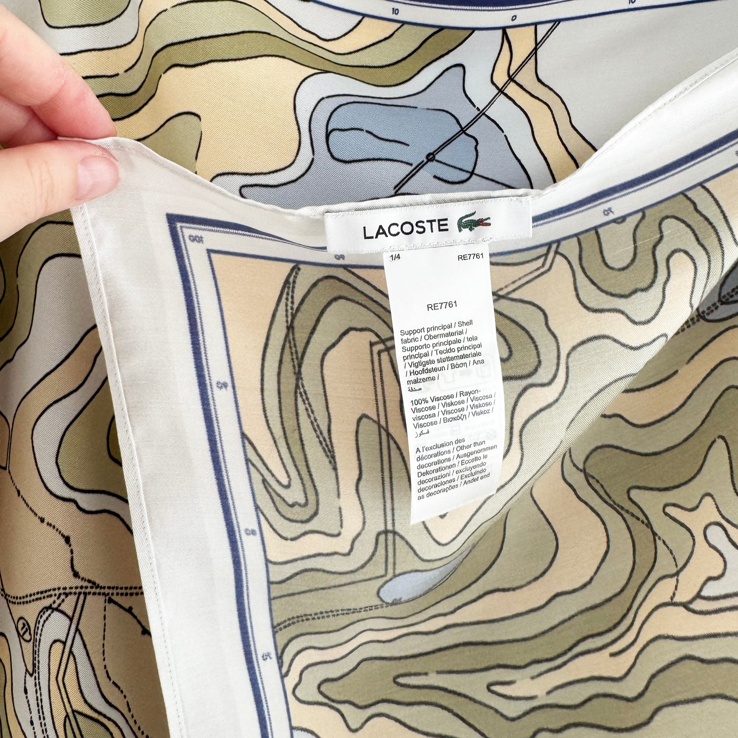 Lacoste "Chantaco" Print Scarf