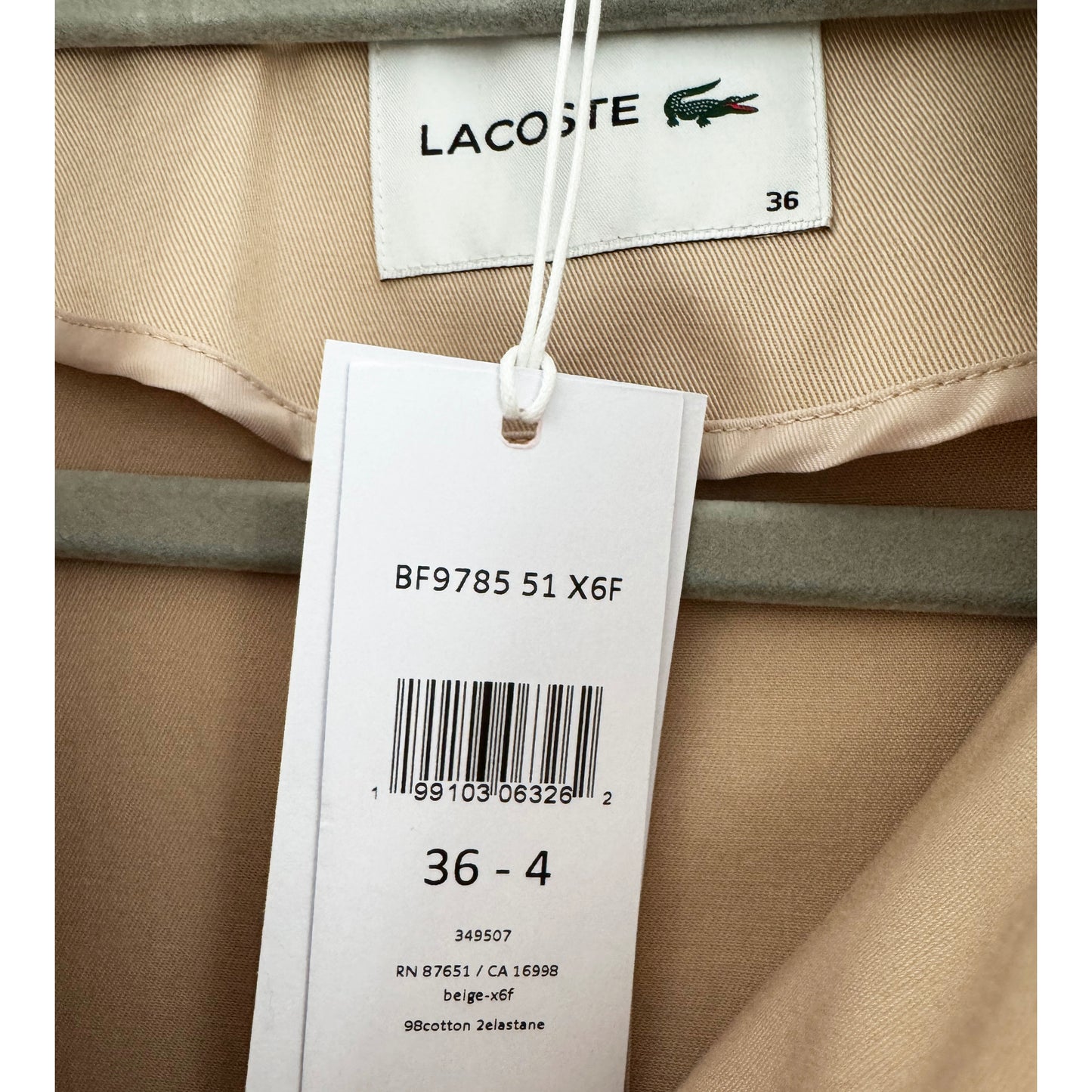 Lacoste Trench Coat, size 36/US4