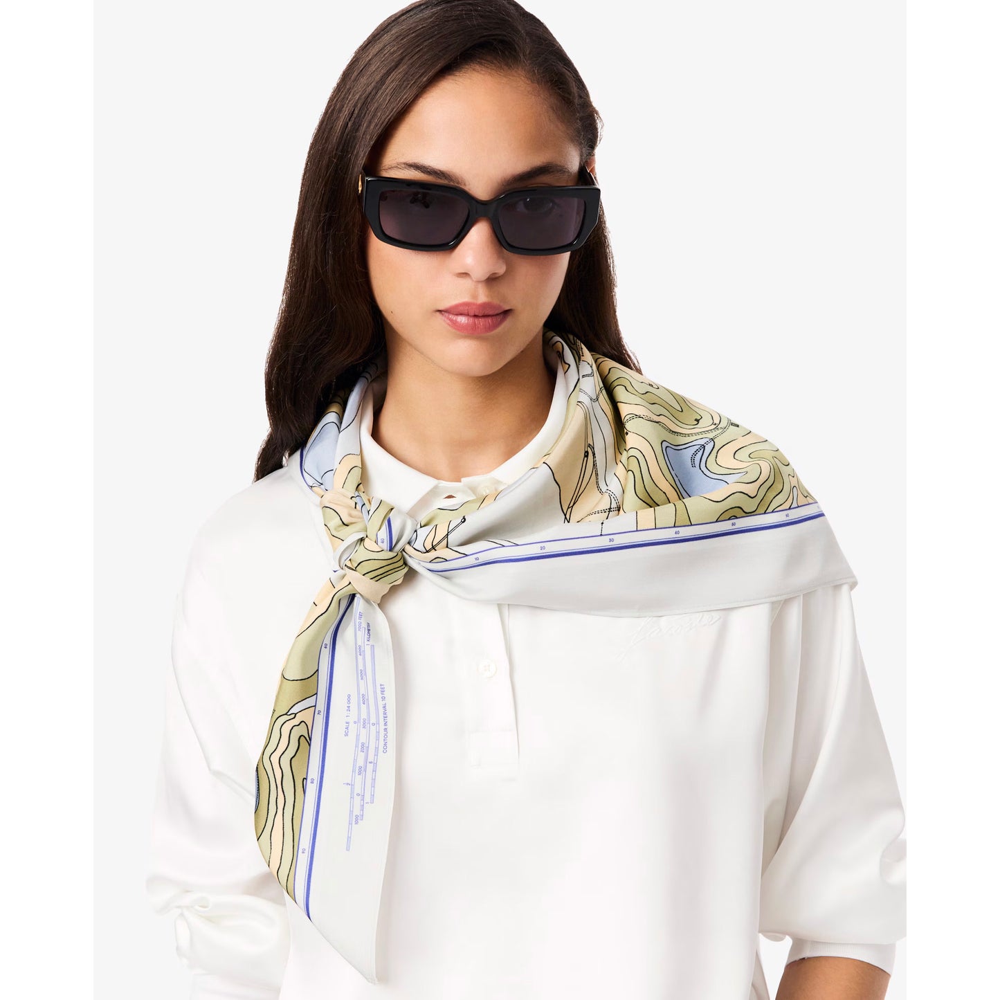 Lacoste "Chantaco" Print Scarf