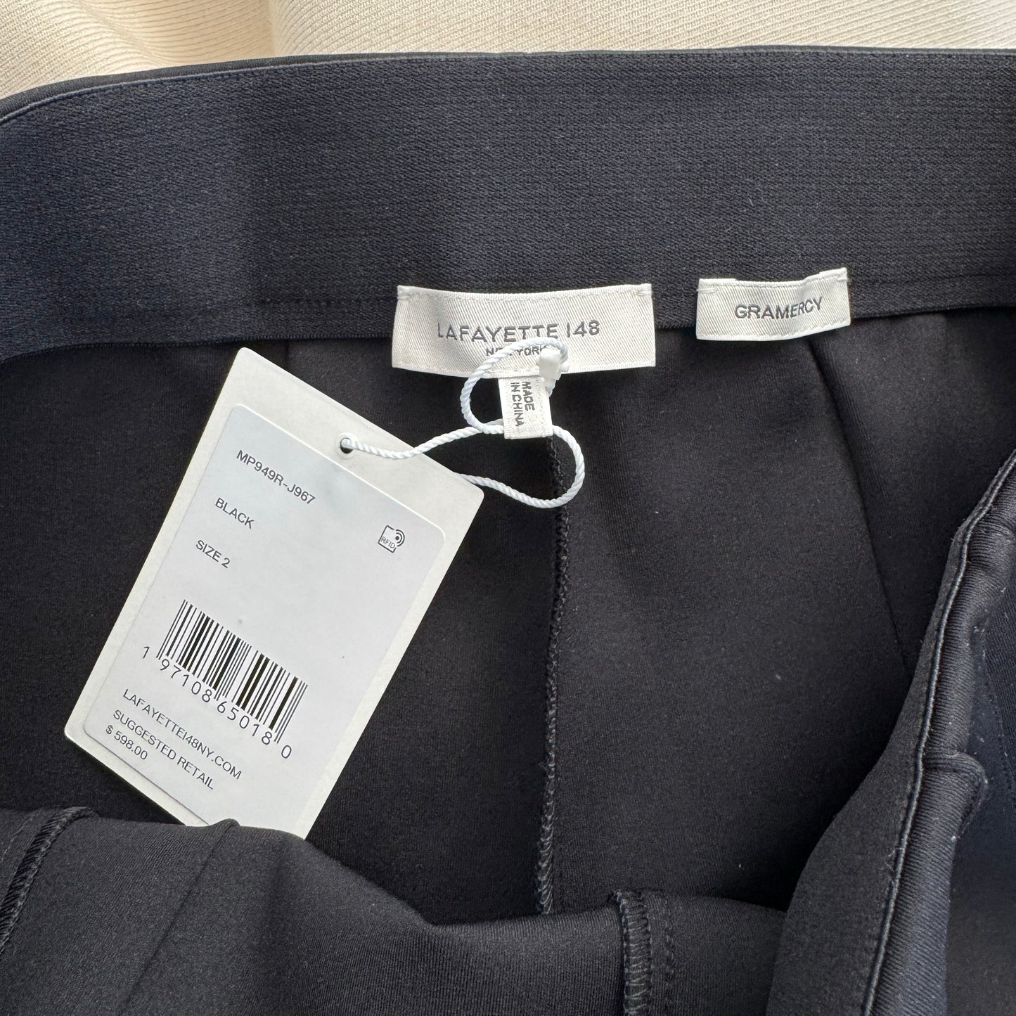 Lafayette148 "Grammercy" Slim Scuba Pant, size 2