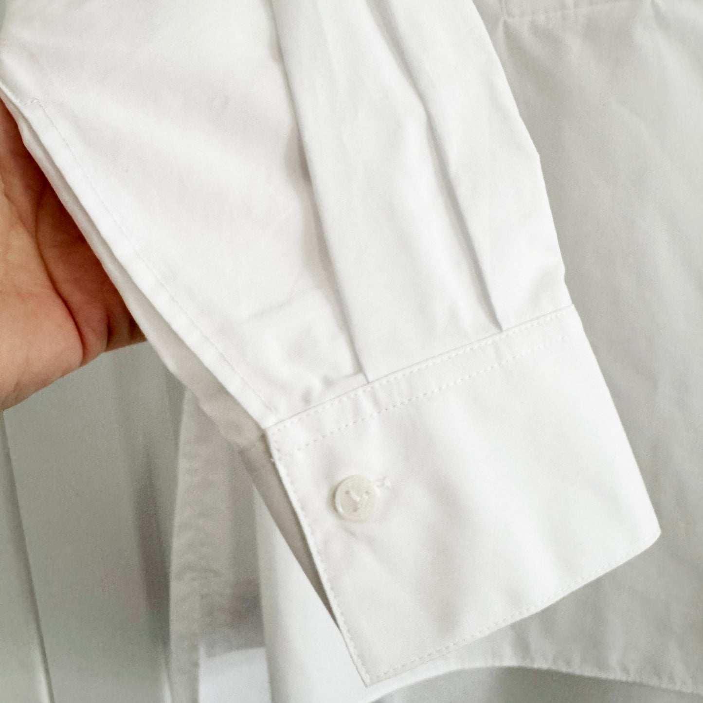 Lafayette 148 Oversize Poplin Shirt in White, size Small