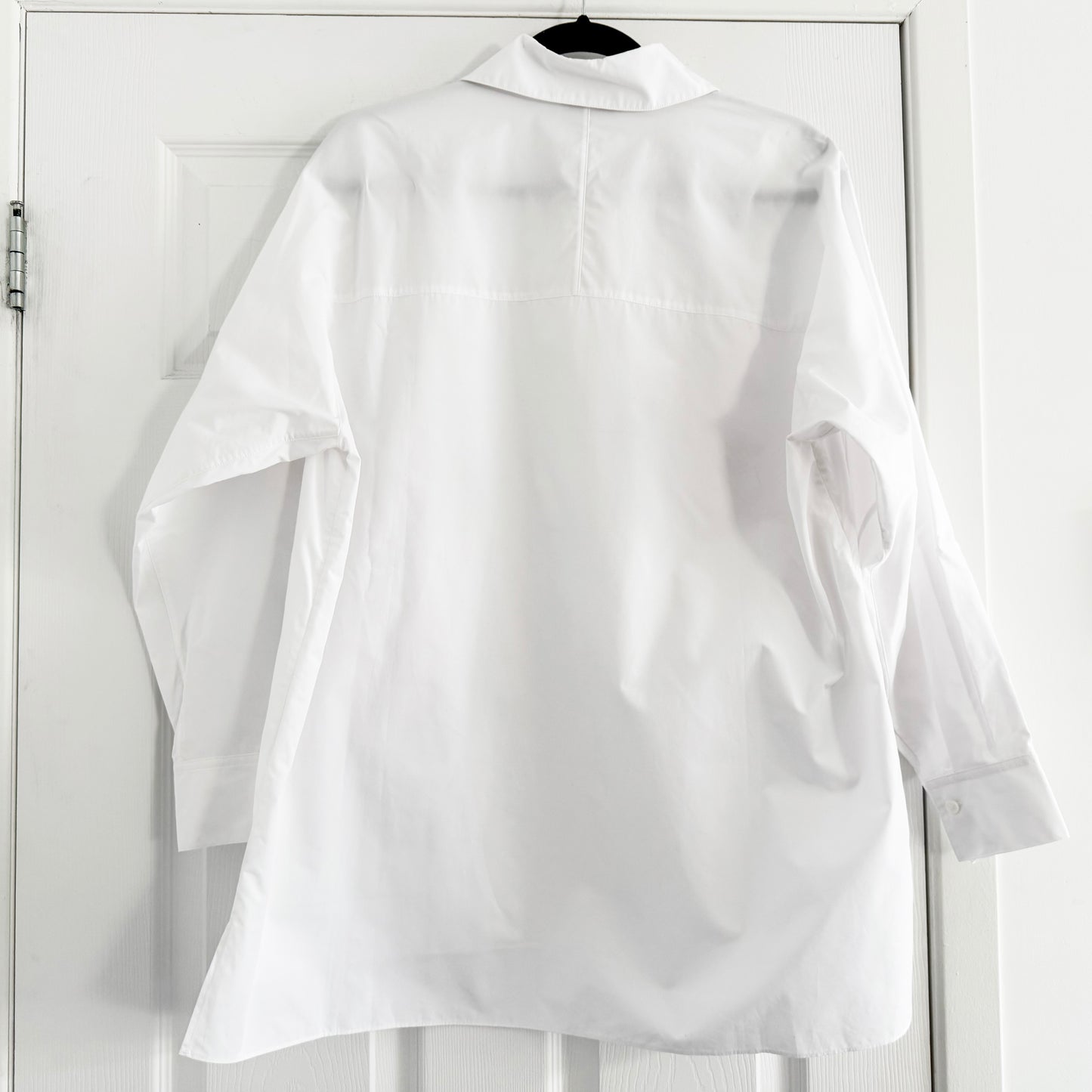 Lafayette 148 Oversize Poplin Shirt in White, size Small