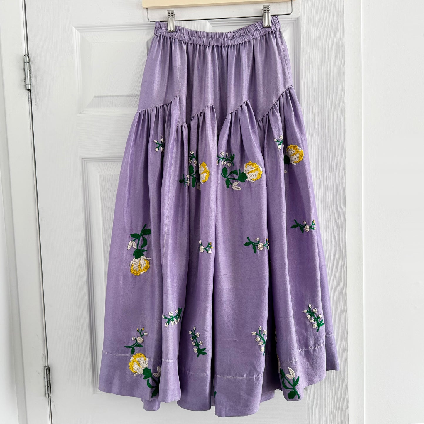 Laïte "Cress" Silk Skirt in Lilac, One size only (fits XS-M)