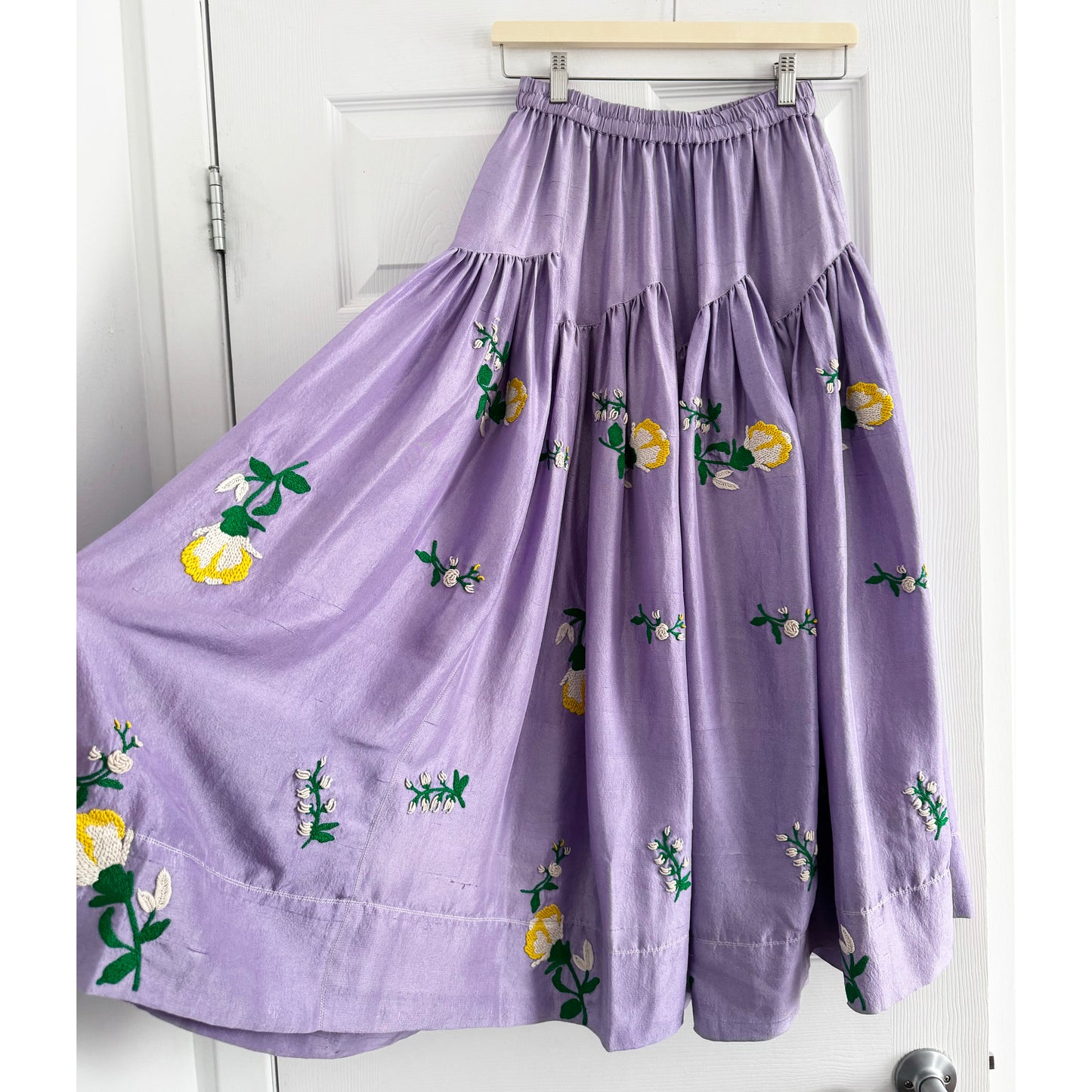Laïte "Cress" Silk Skirt in Lilac, One size only (fits XS-M)