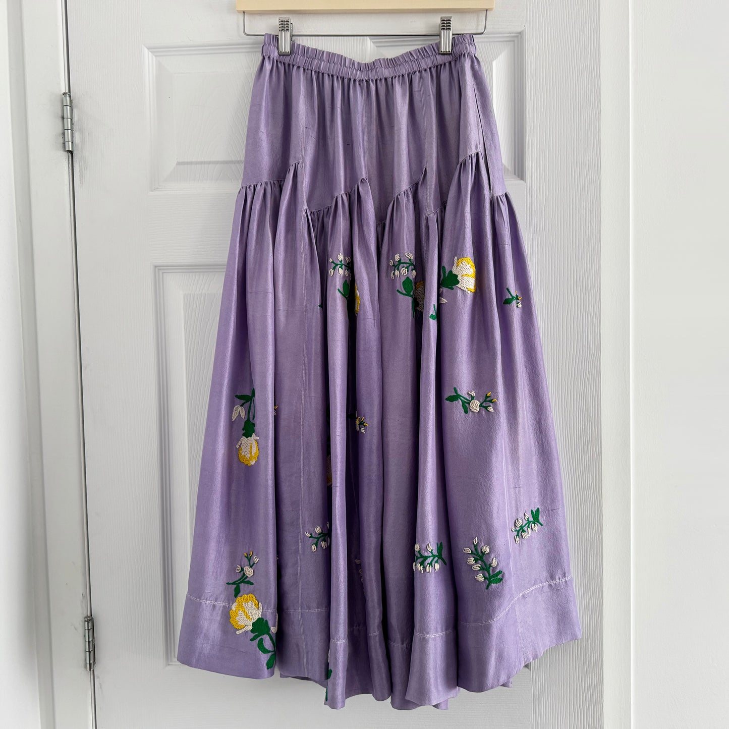 Laïte "Cress" Silk Skirt in Lilac, One size only (fits XS-M)