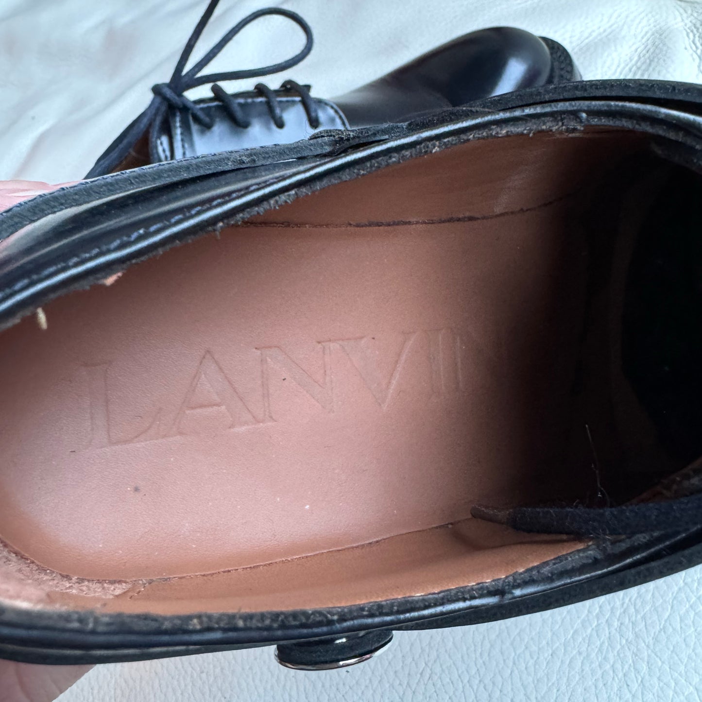 Lanvin Derby with Removeable Harness in Navy Blue, size 38