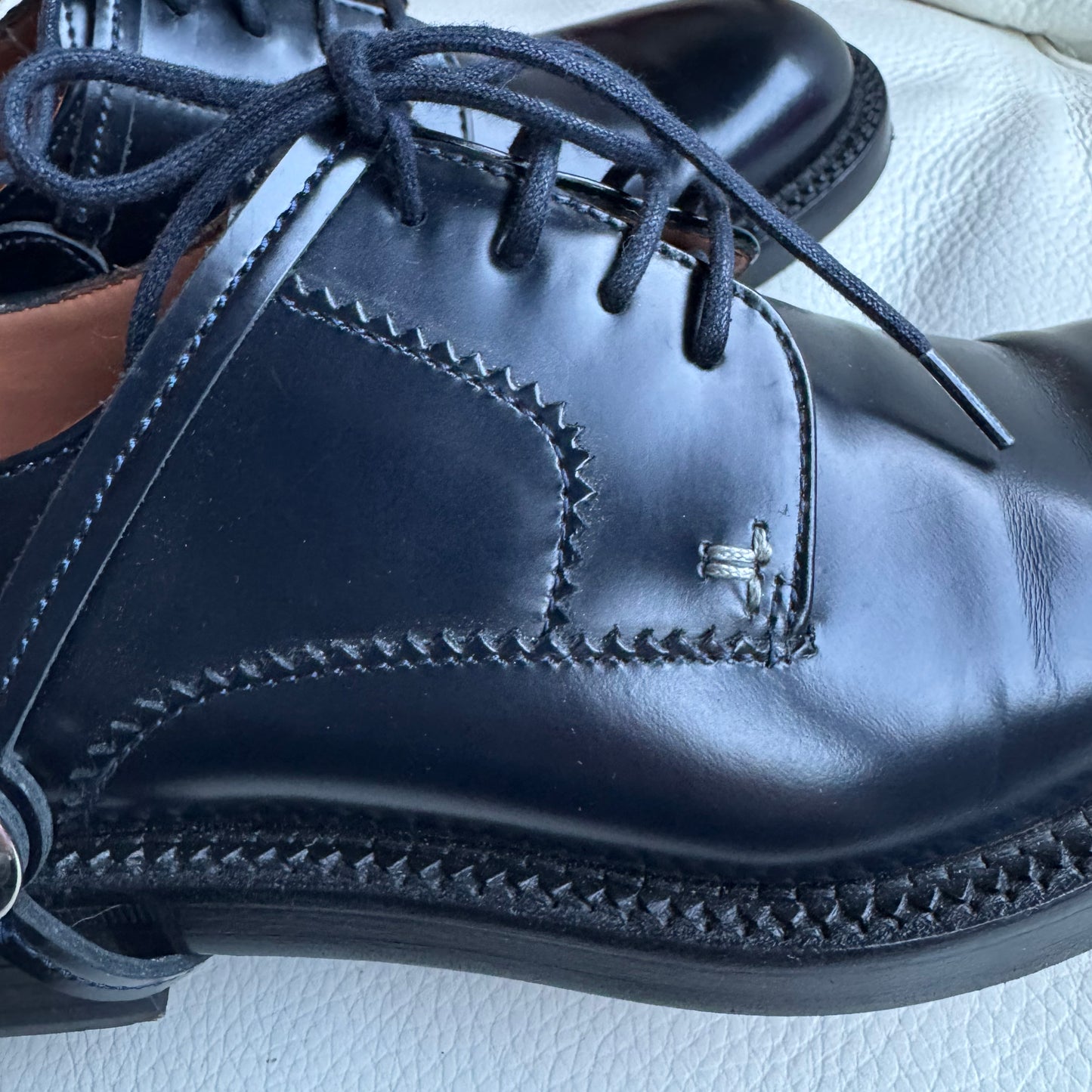 Lanvin Derby with Removeable Harness in Navy Blue, size 38