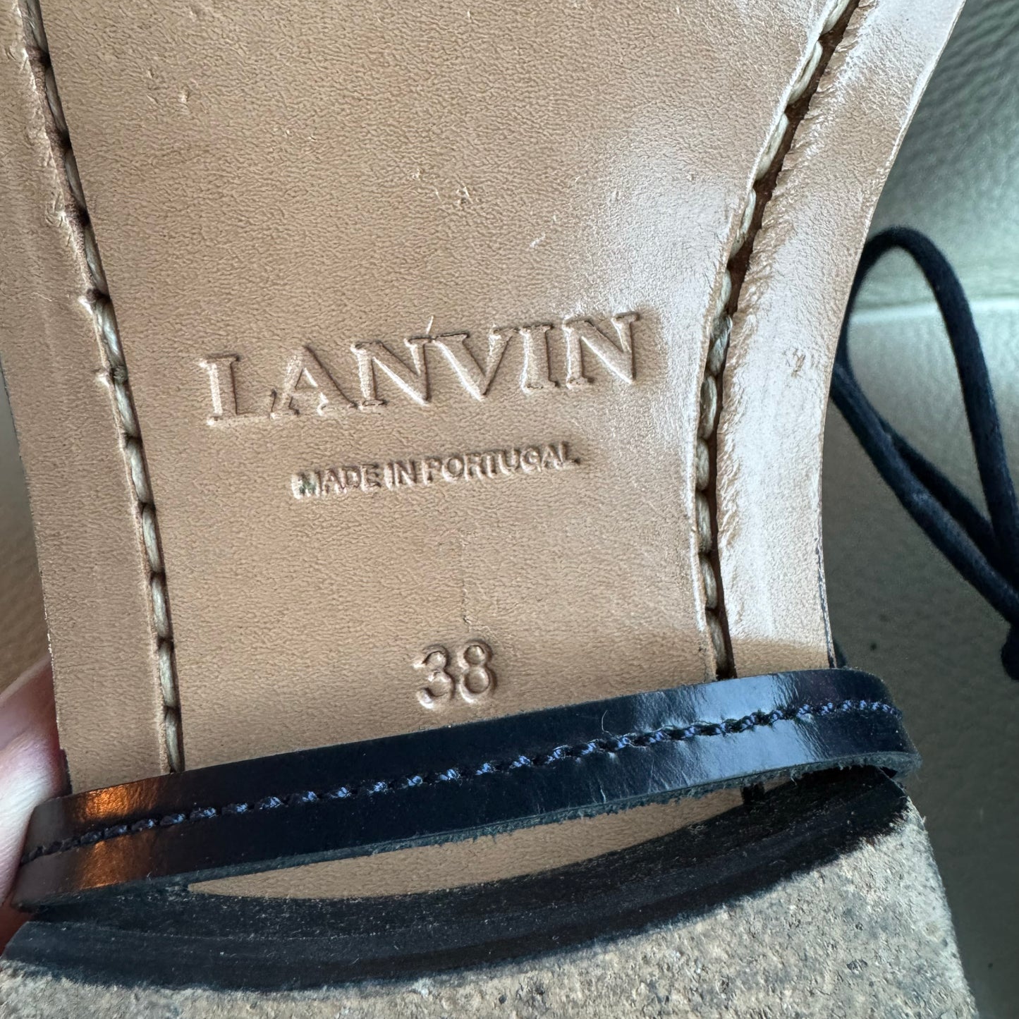 Lanvin Derby with Removeable Harness in Navy Blue, size 38