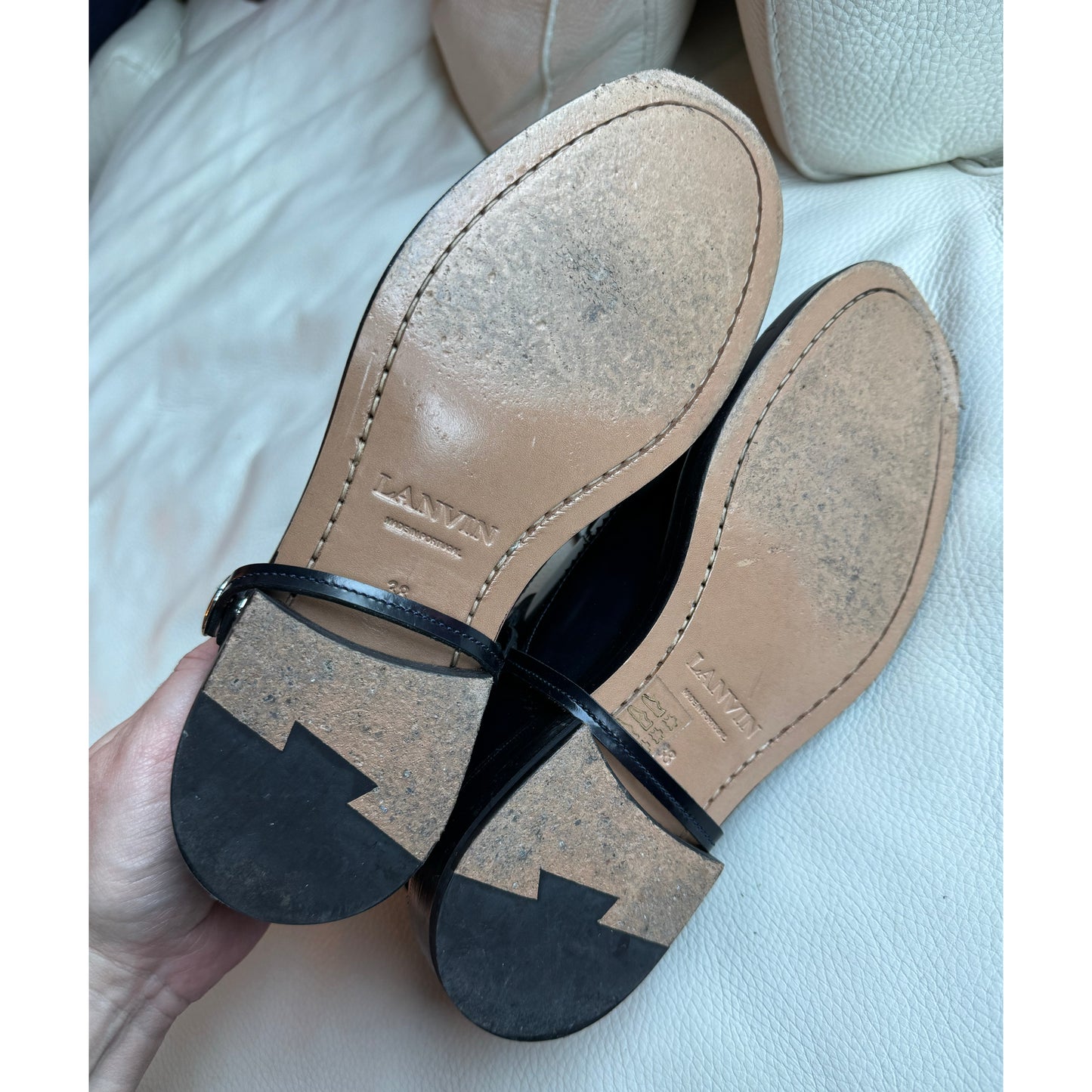 Lanvin Derby with Removeable Harness in Navy Blue, size 38