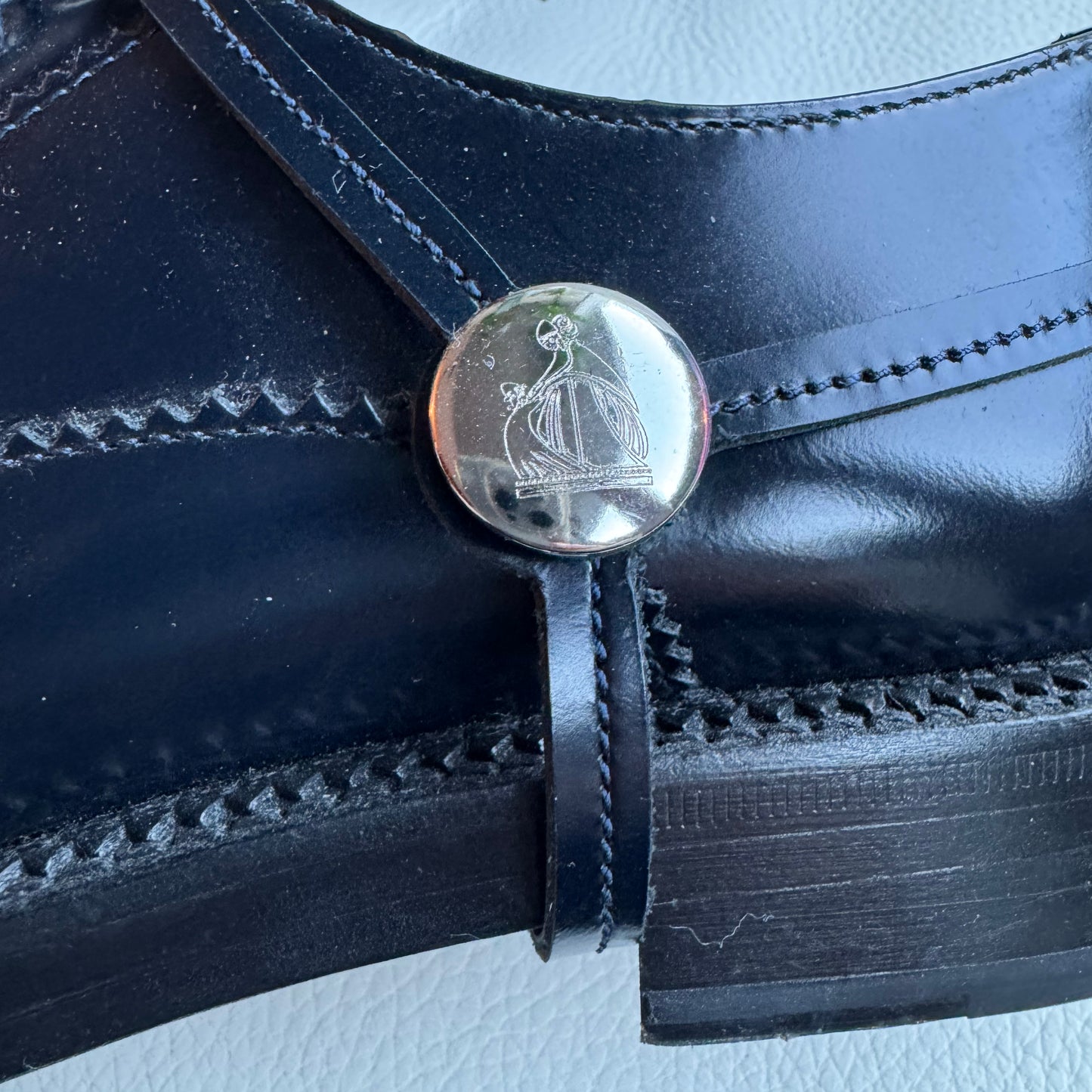 Lanvin Derby with Removeable Harness in Navy Blue, size 38