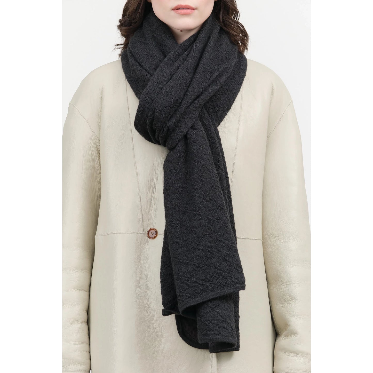 Lauren Manoogian Diamond Quilted Scarf in "Ink"