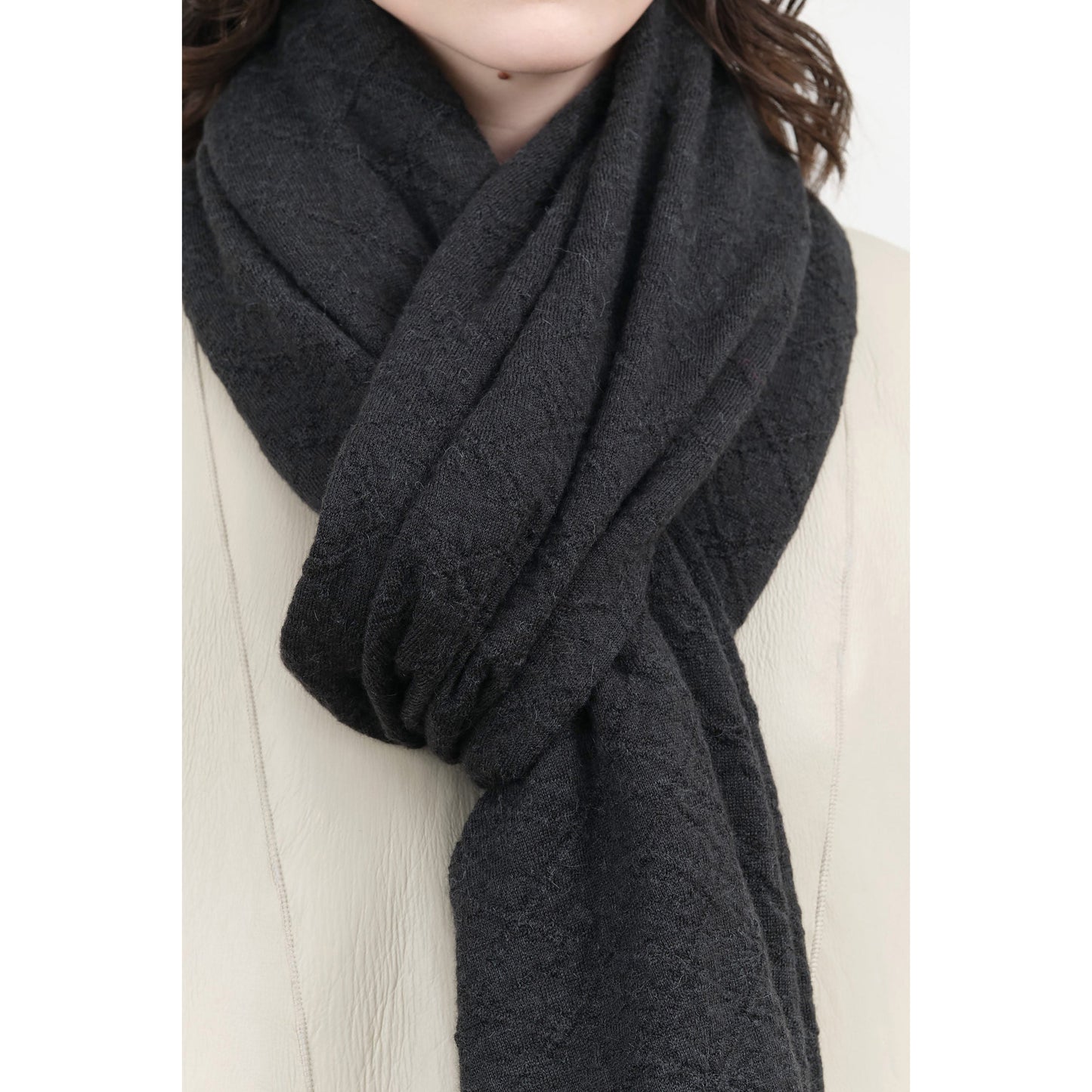 Lauren Manoogian Diamond Quilted Scarf in "Ink"