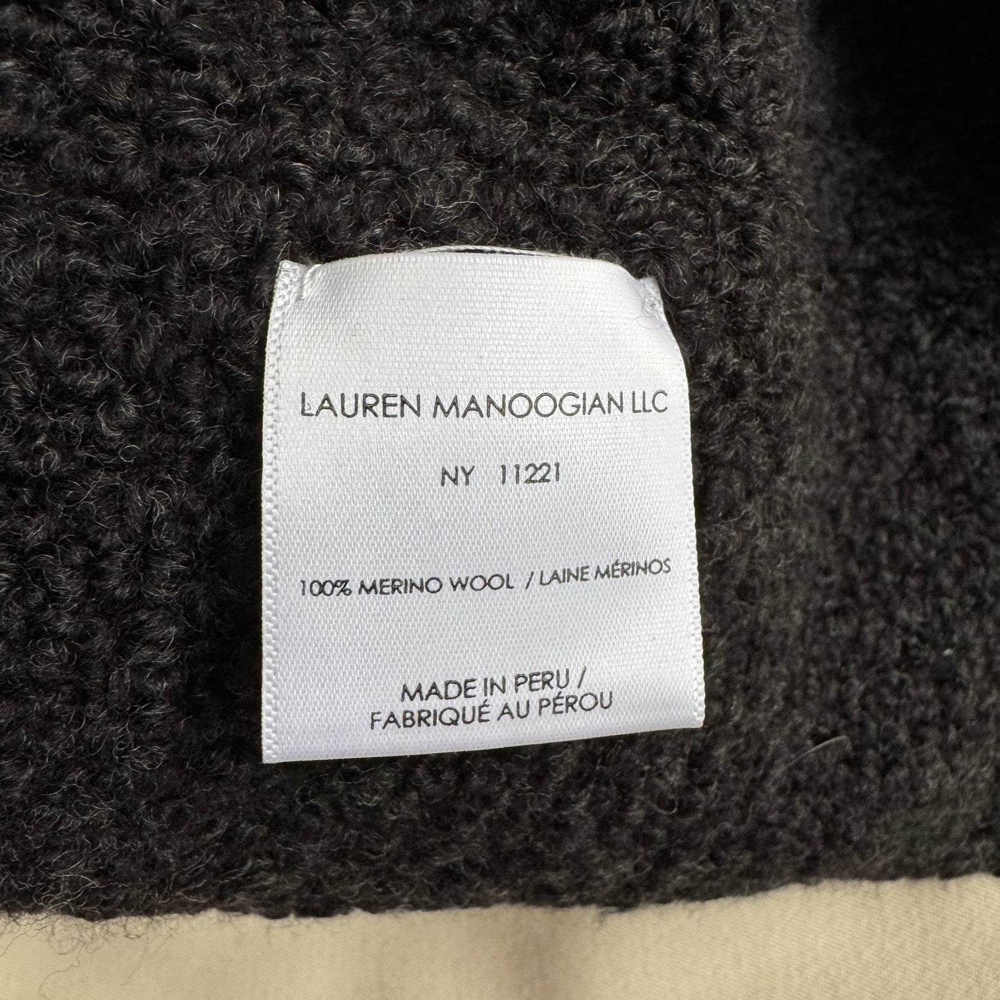 Lauren Manoogian Bouclé Knit Toque in Black Melange