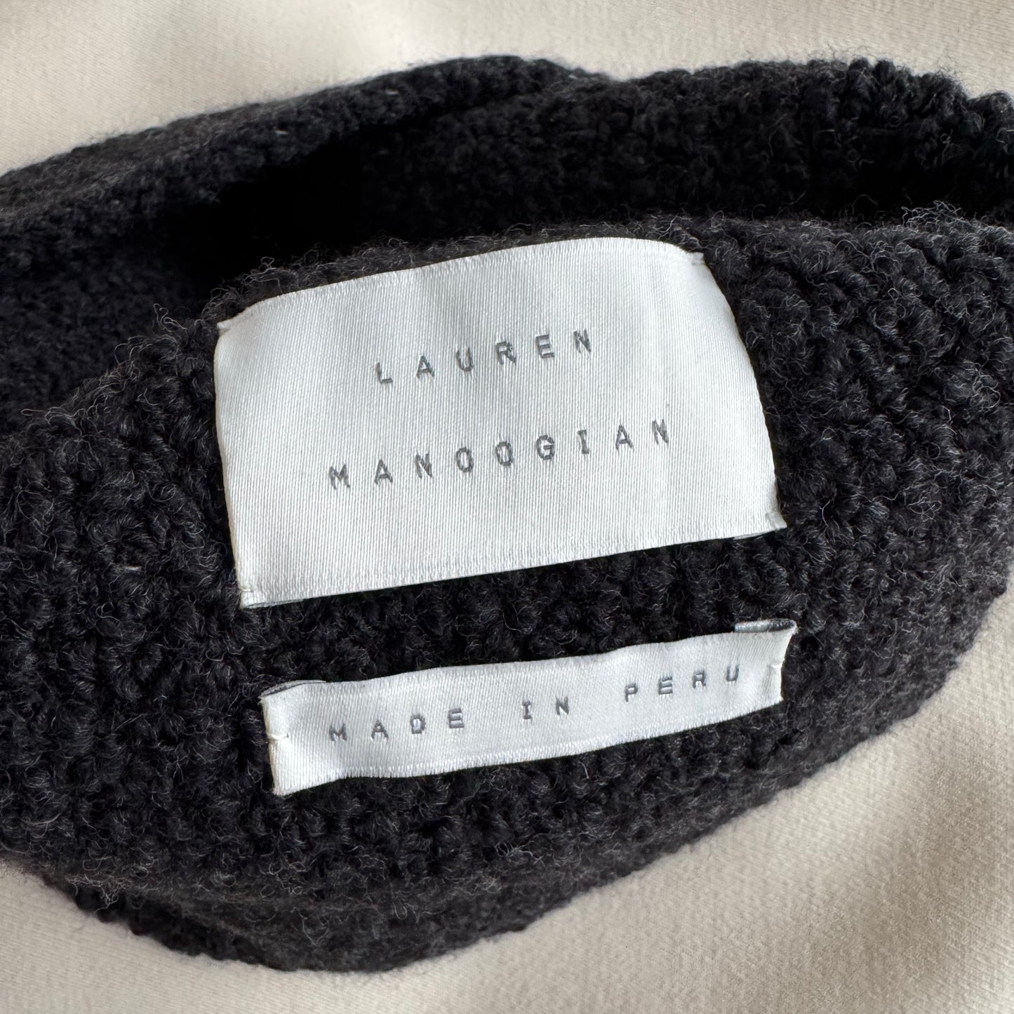 Lauren Manoogian Bouclé Knit Toque in Black Melange