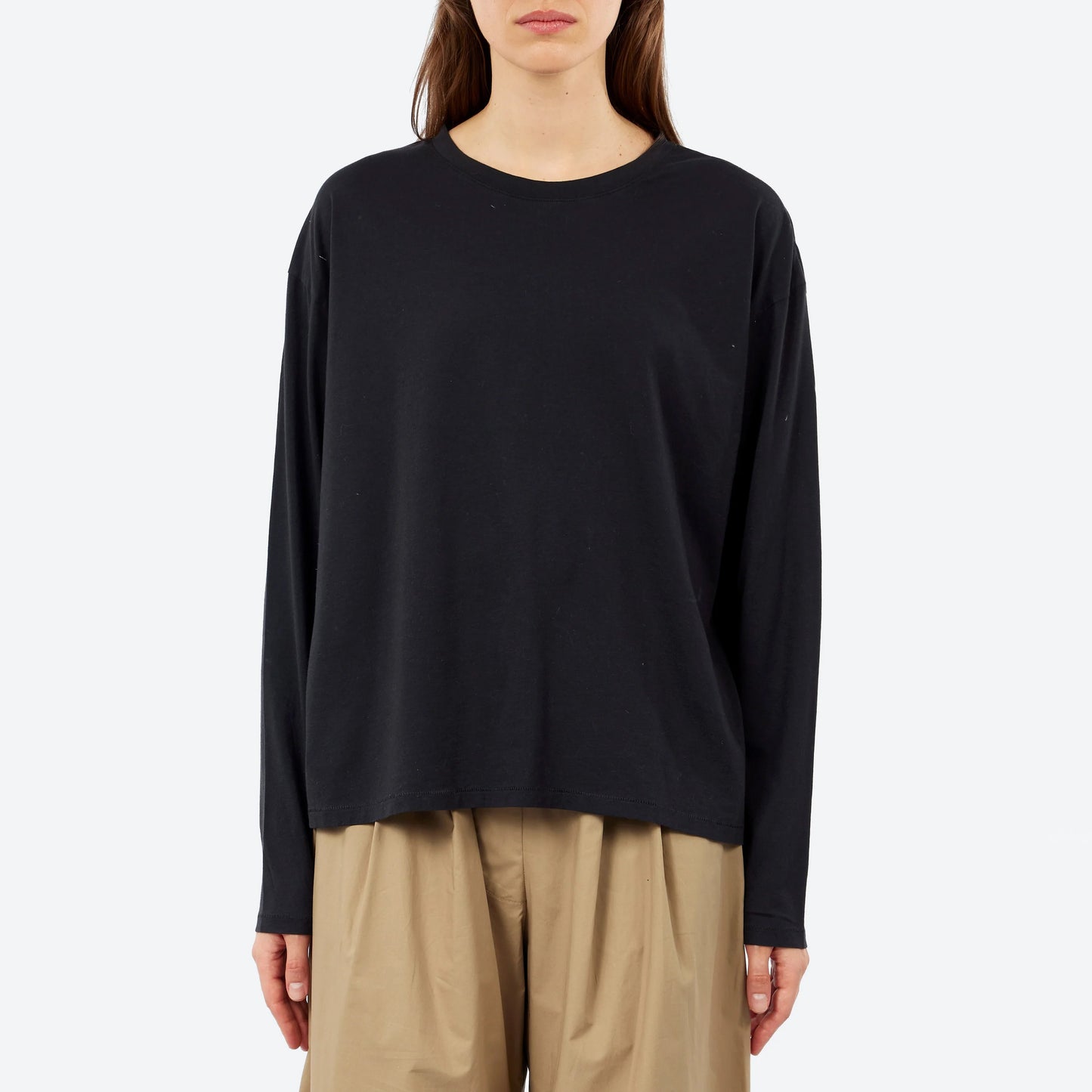 Lauren Manoogian Fine L/S Tee in Black, size "1" (size Small)