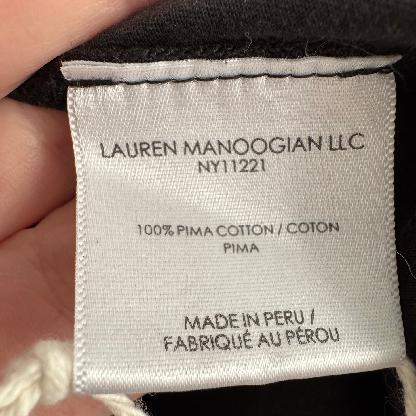 Lauren Manoogian Fine L/S Tee in Black, size "1" (size Small)