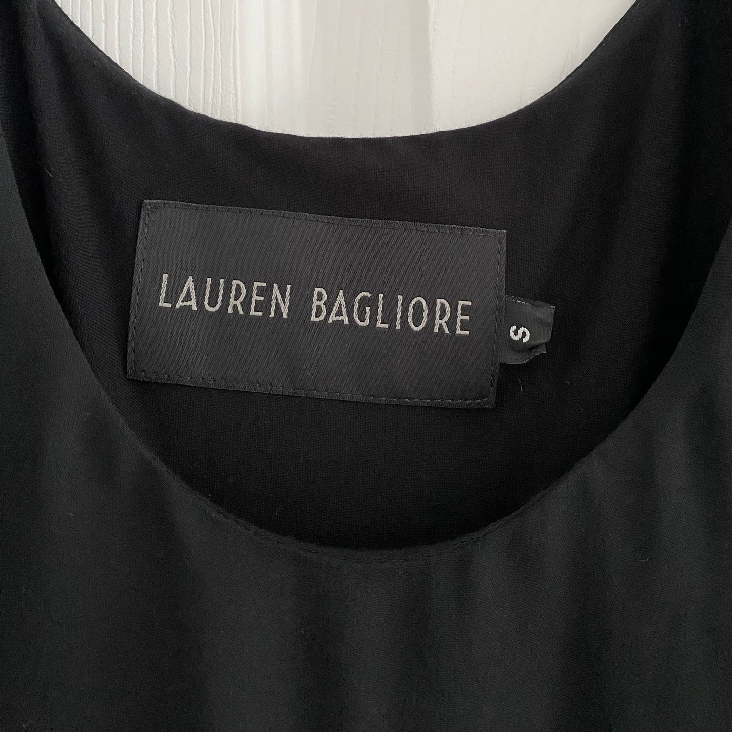 Lauren Bagliore Silk Kaftan Dress in Black, size Small