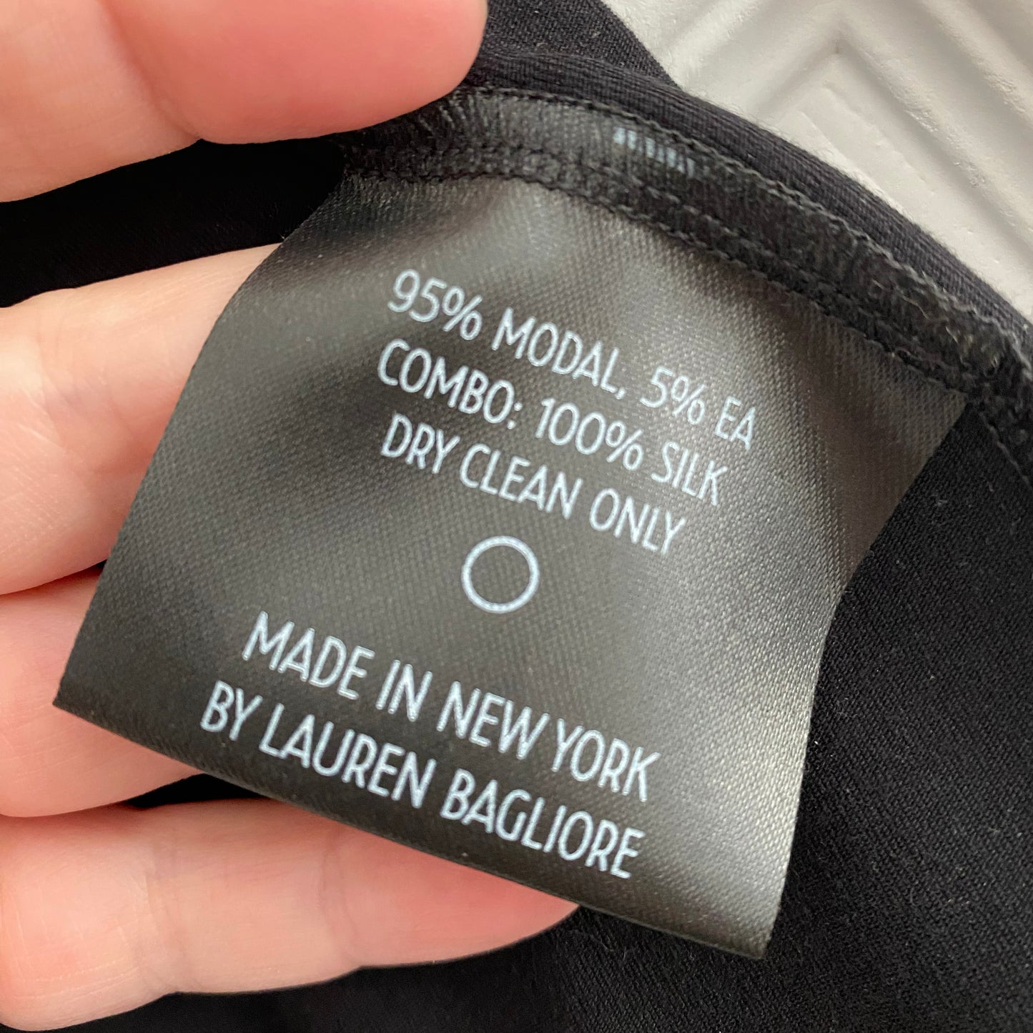 Lauren Bagliore Silk Kaftan Dress in Black, size Small