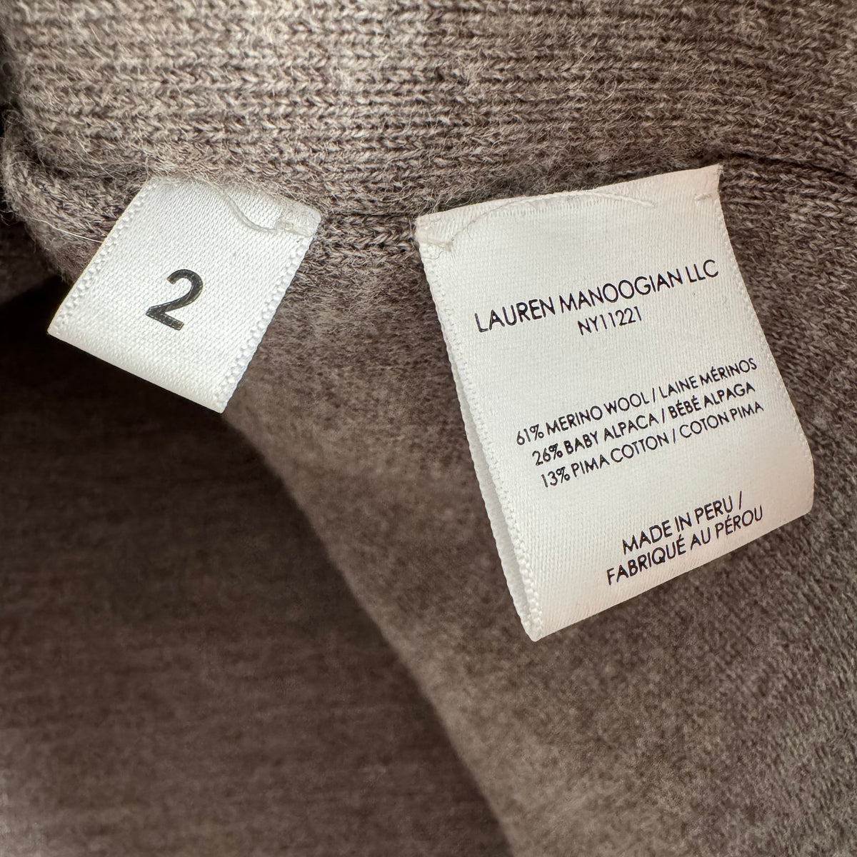 Lauren Manoogian Double Knit Boatneck Sweater in "Cinder", size "2" (fits M/L)