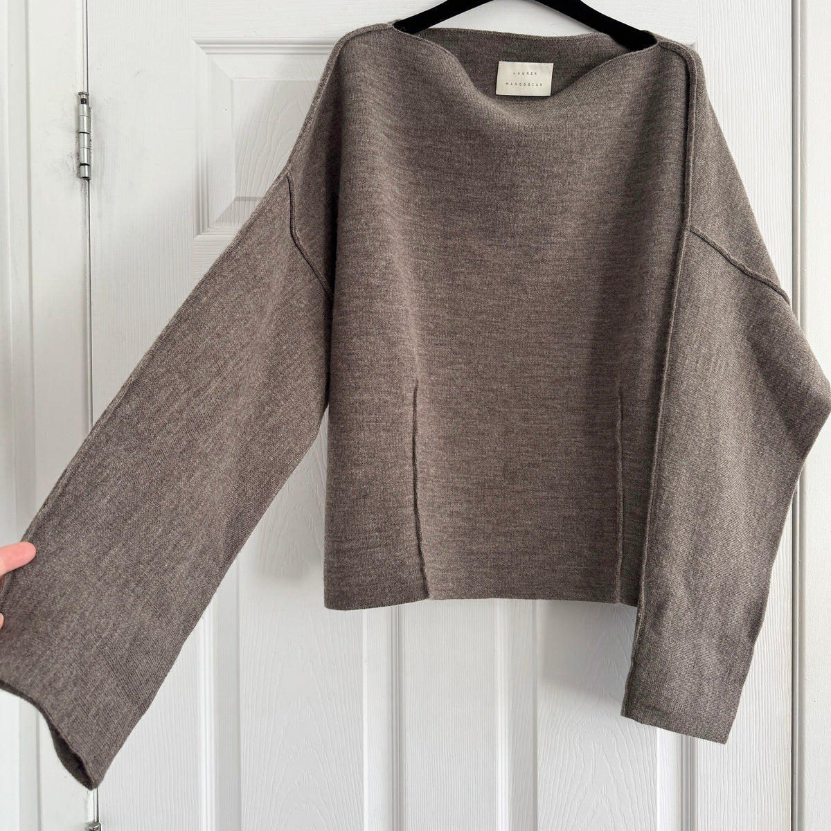Lauren Manoogian Double Knit Boatneck Sweater in "Cinder", size "2" (fits M/L)