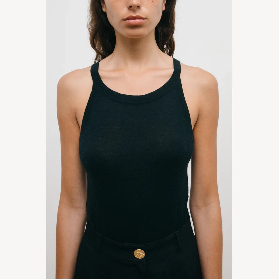 Le Kasha "Malda" Cashmere Tank in Black, size Medium (fits S/M)