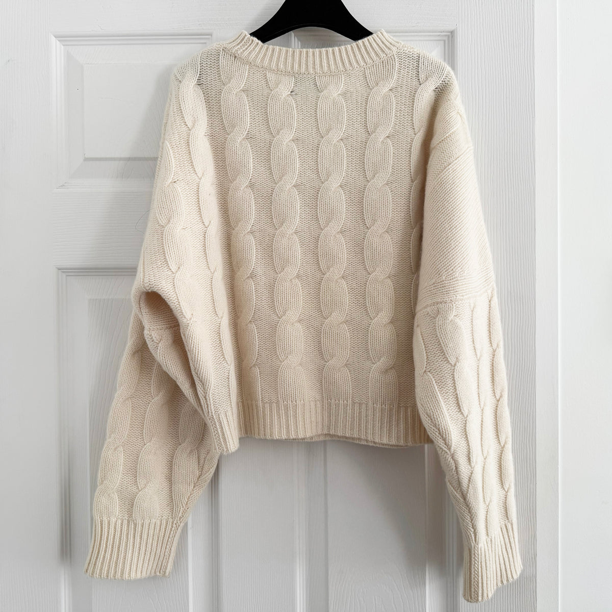 Le Kasha "Venise" Cable Knit Sweater in Ivory, One Size Only