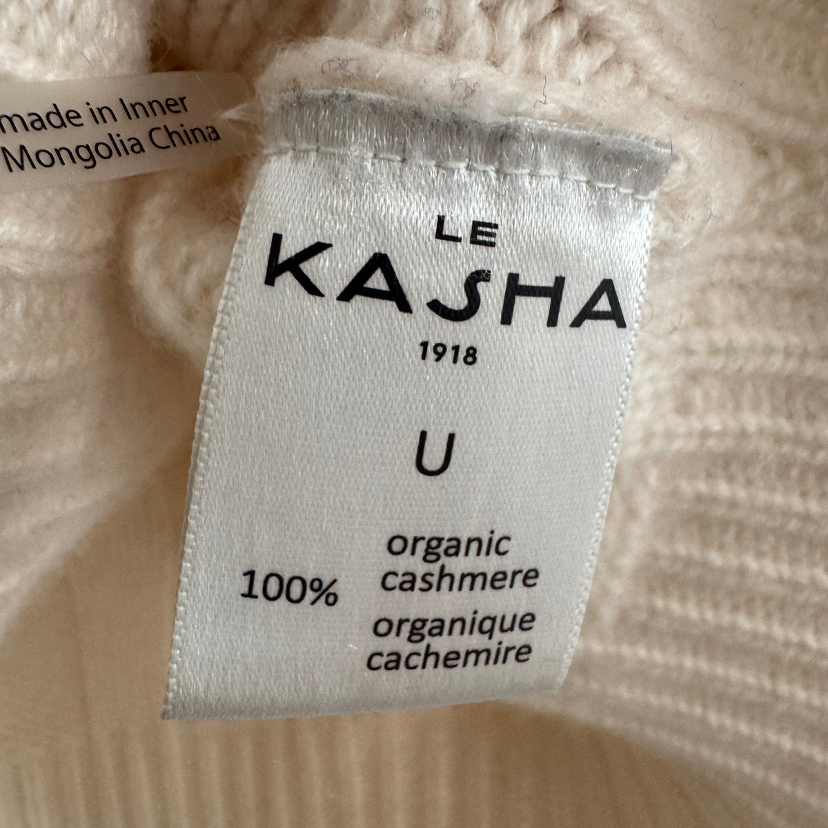 Le Kasha "Venise" Cable Knit Sweater in Ivory, One Size Only