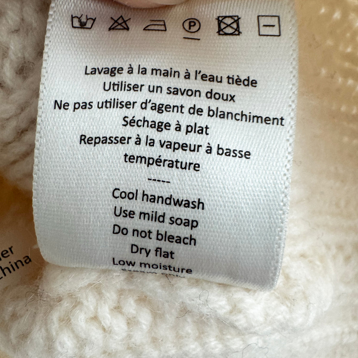 Le Kasha "Venise" Cable Knit Sweater in Ivory, One Size Only