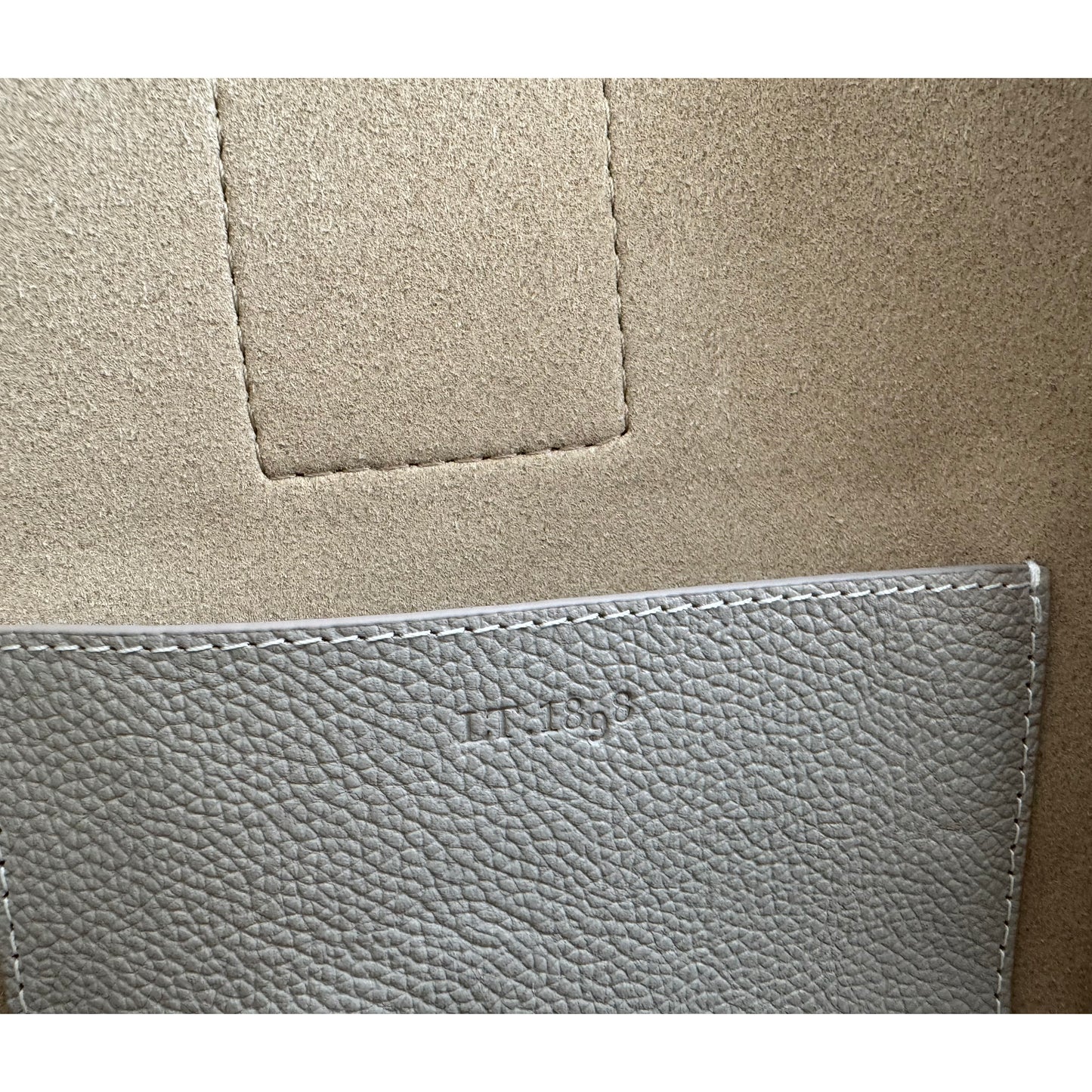 Le Tanneur Large "Elena" Tote in Light Grey