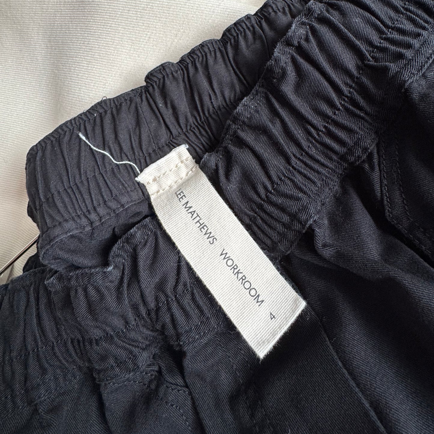 Lee Mathews "Drill" Shorts in Black, size "4" (size M/L)