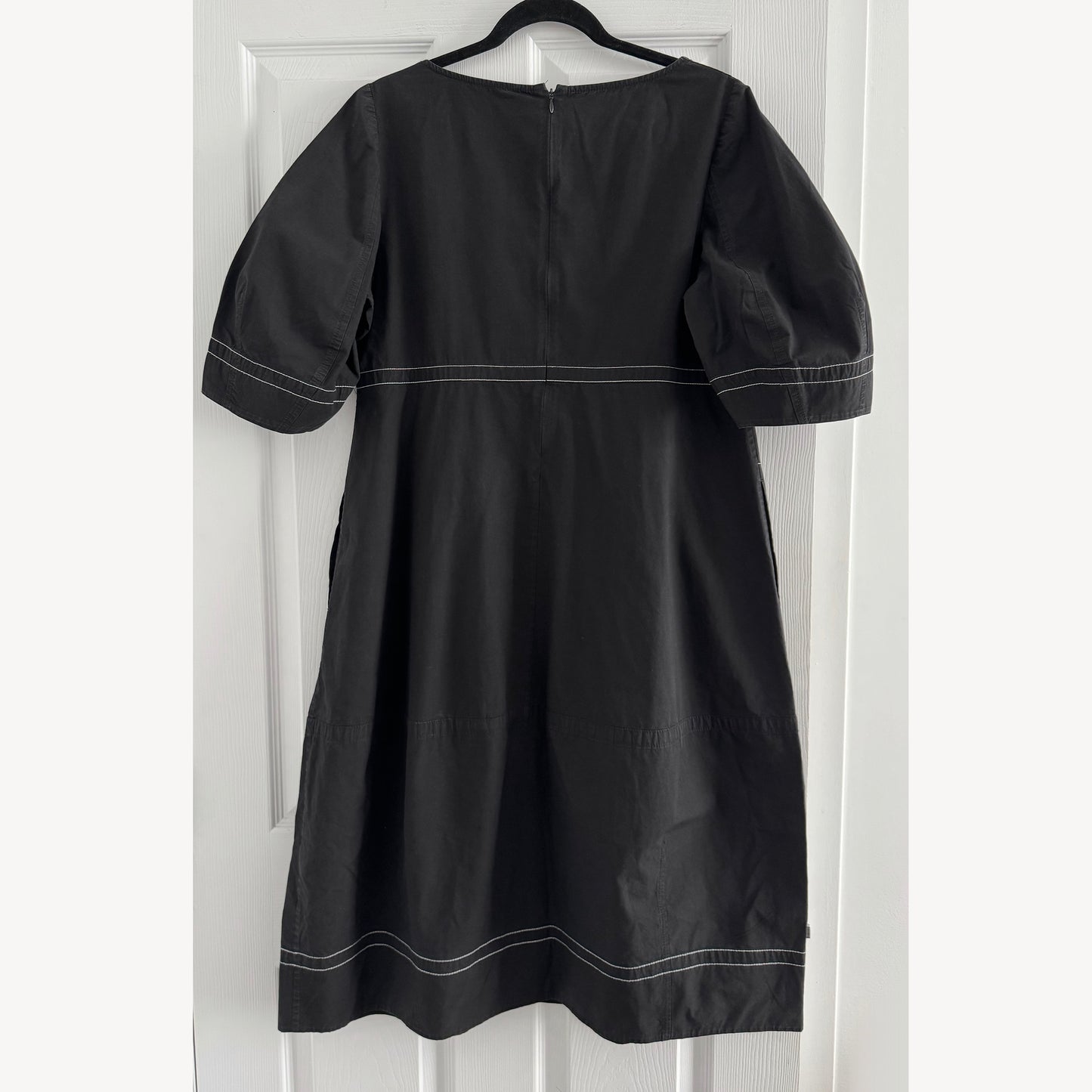 Lee Mathews Scoop Neck Cotton Dress in Black, size "4" (fits about like a US 8/10)