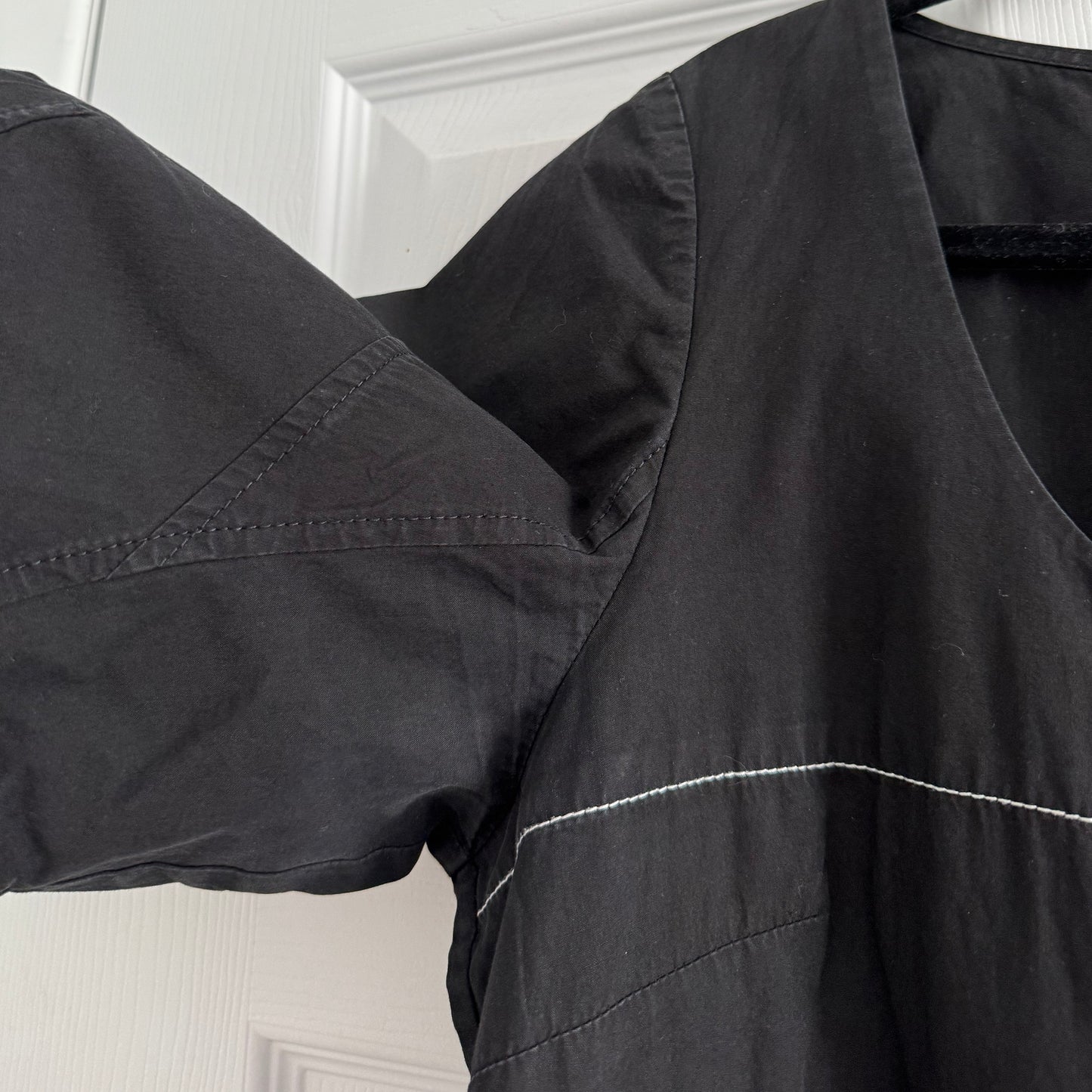 Lee Mathews Scoop Neck Cotton Dress in Black, size "4" (fits about like a US 8/10)